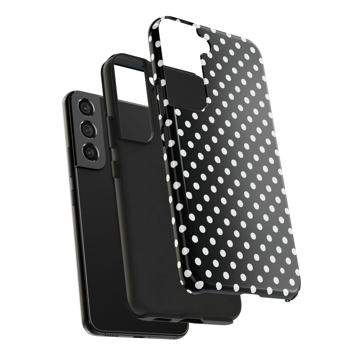 Black and White Polka Dot Phone Case  - Tough Impact-Resistant Case