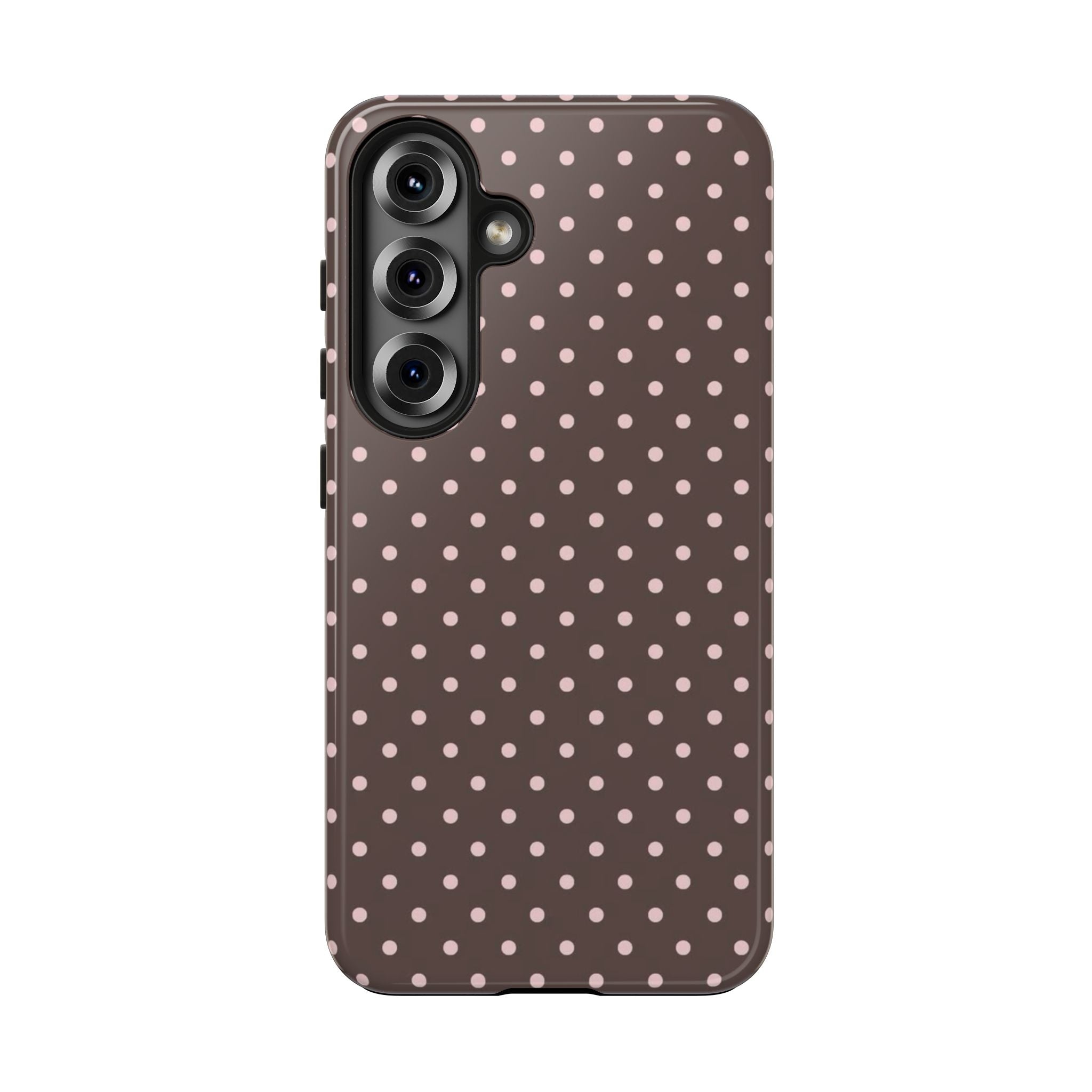 Brown with Pink Dots Phone Case  - Tough Impact-Resistant Case