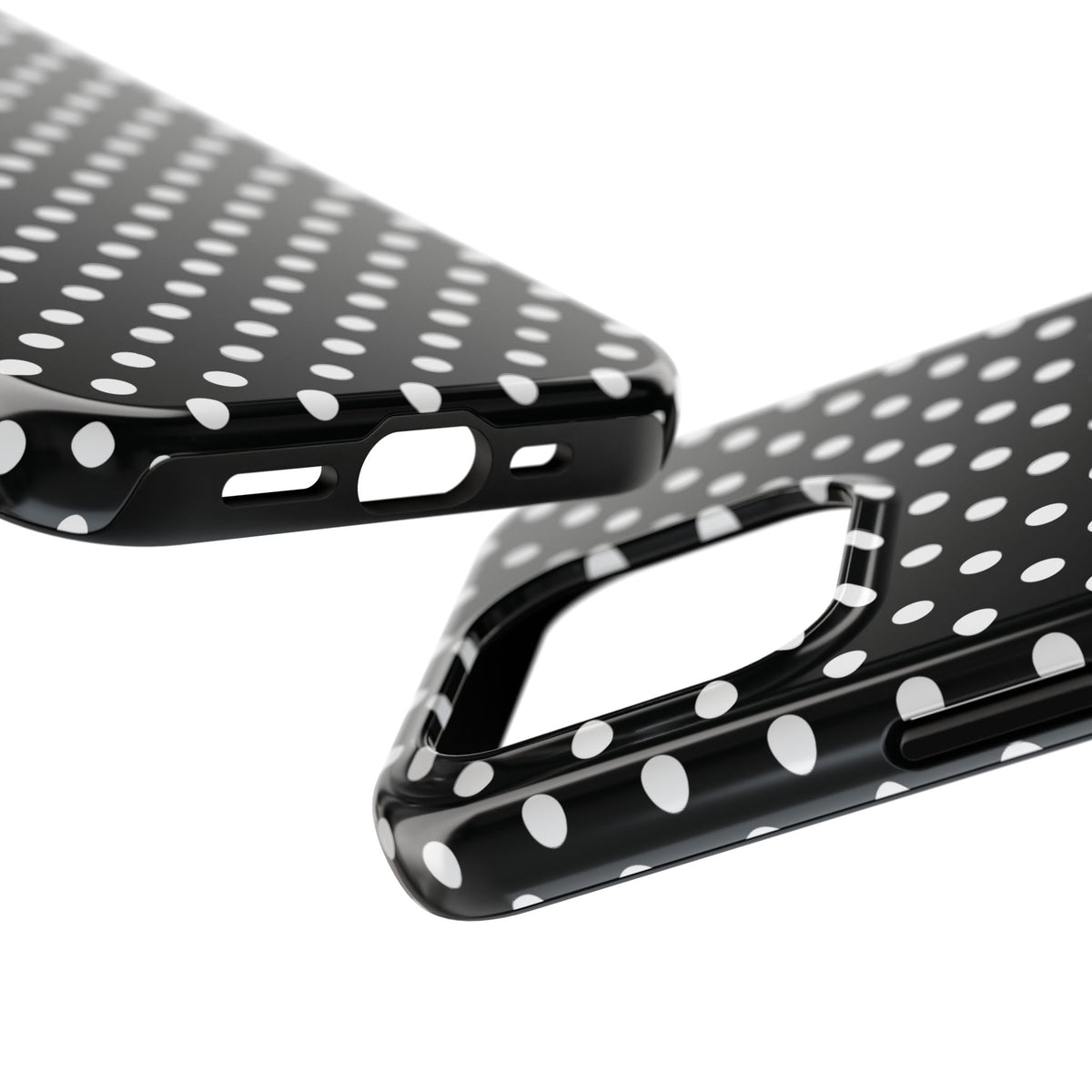 Black and White Polka Dot Phone Case  - Tough Impact-Resistant Case