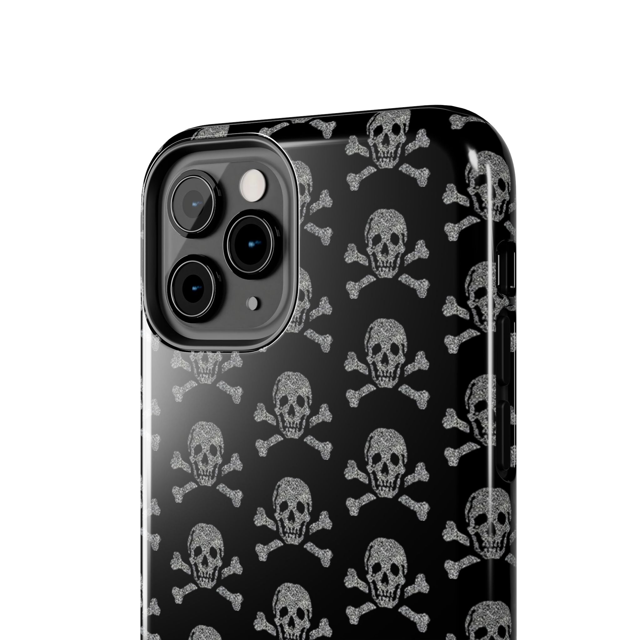 Silver Skull Print Phone Case  - Tough Impact-Resistant Case