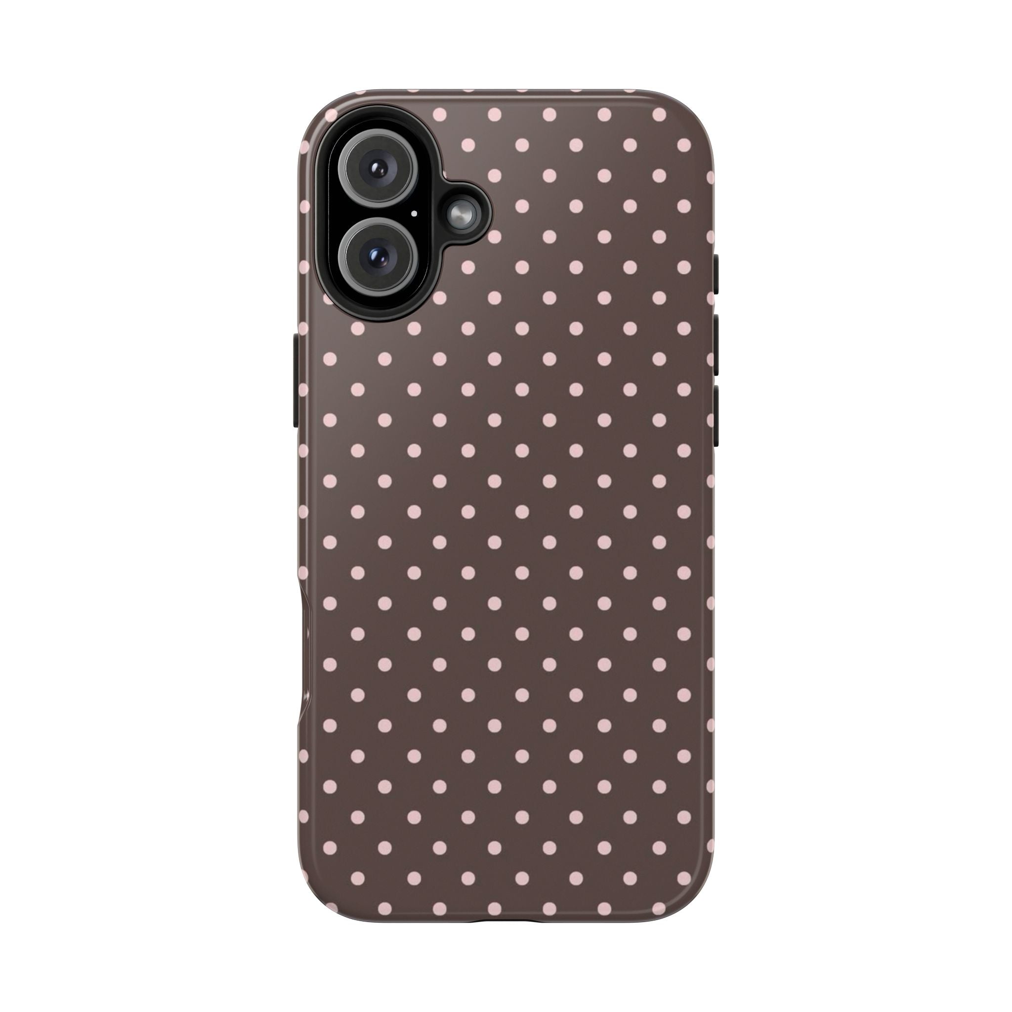 Brown with Pink Dots Phone Case  - Tough Impact-Resistant Case