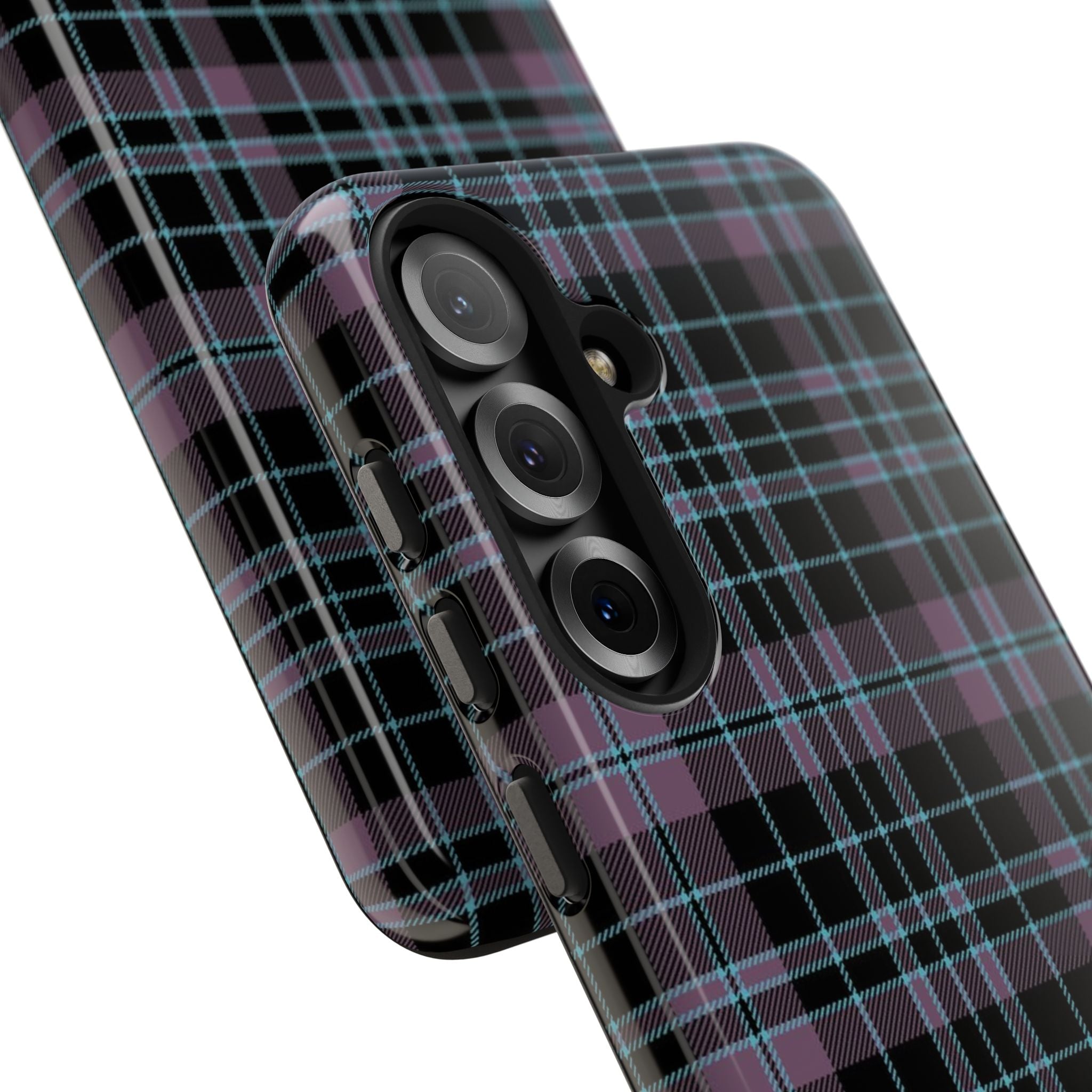 Punk Purple and Blue Plaid Phone Case