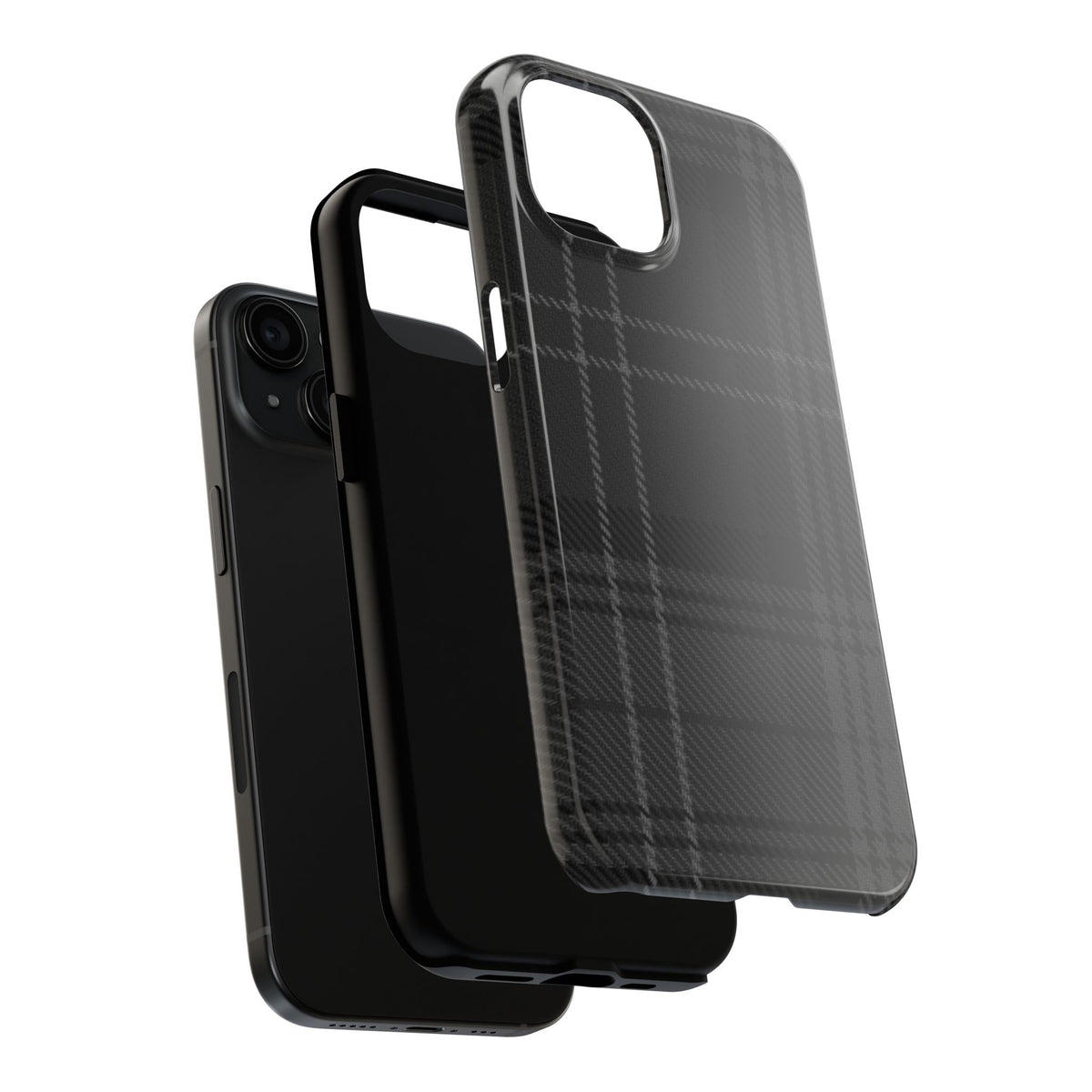 Black Plaid Gingham Phone Case