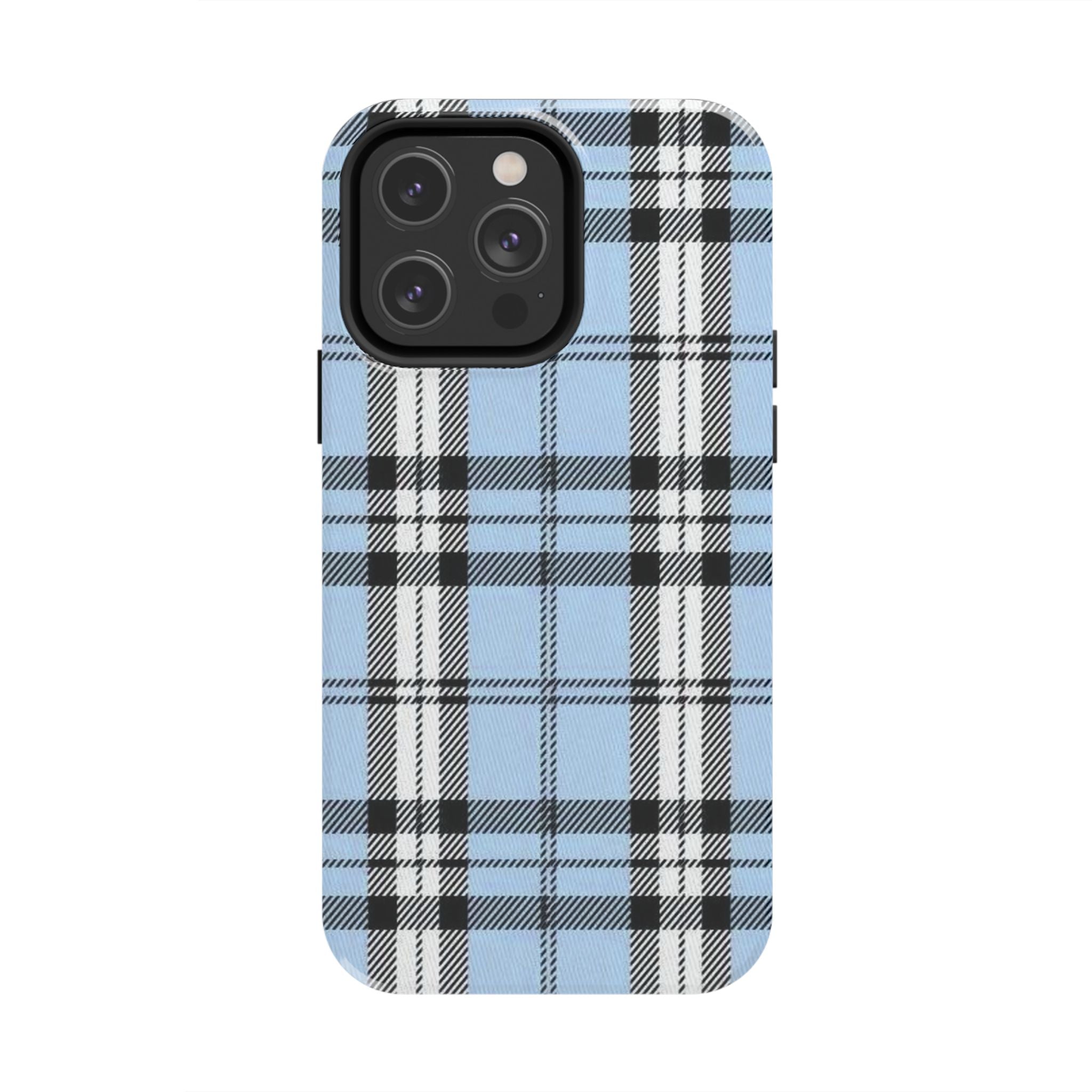 Light Baby Blue Gingham Plaid Phone Case