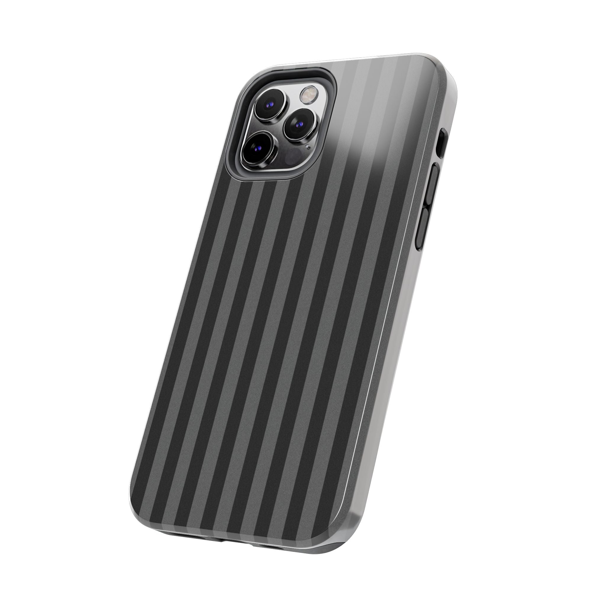 Dark Grey and Black Stripes Phone Case