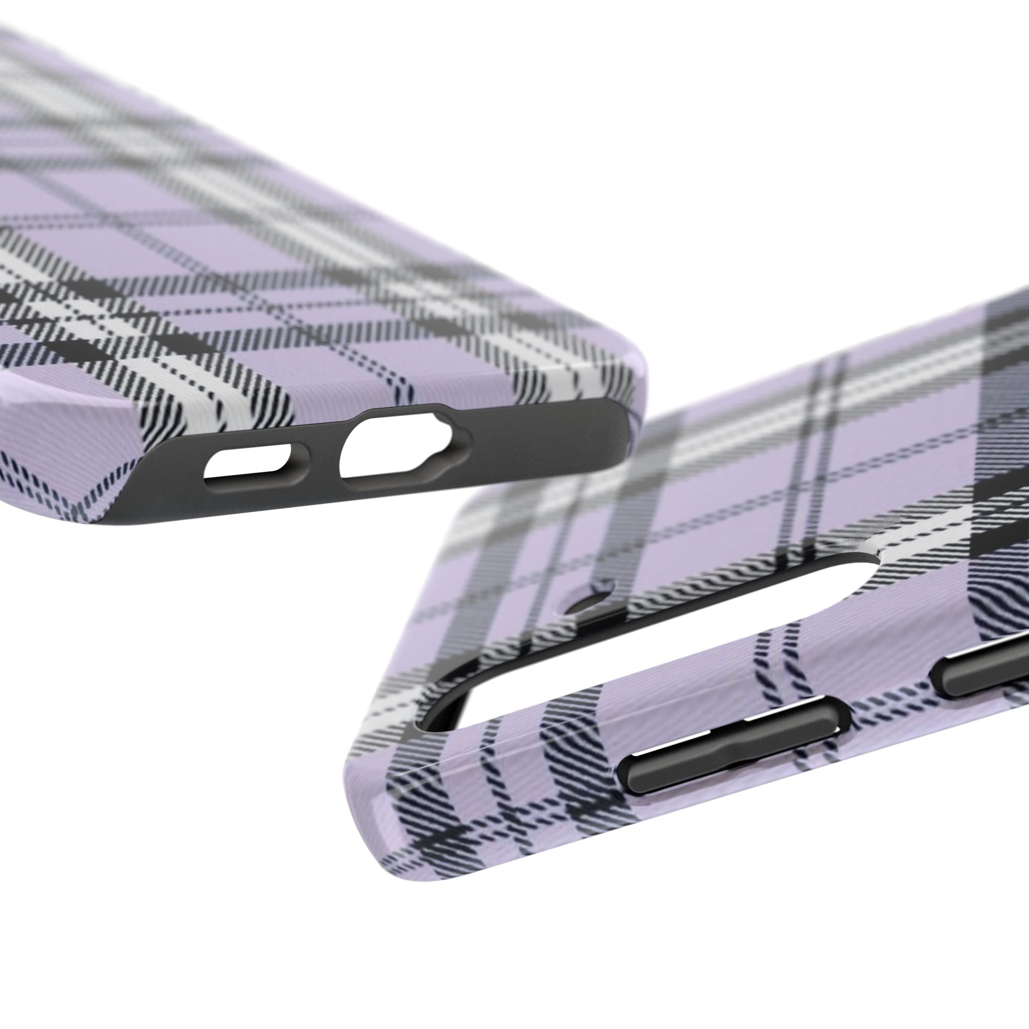 Lavender Light Purple Gingham Plaid Phone Case  - Tough Impact-Resistant Case