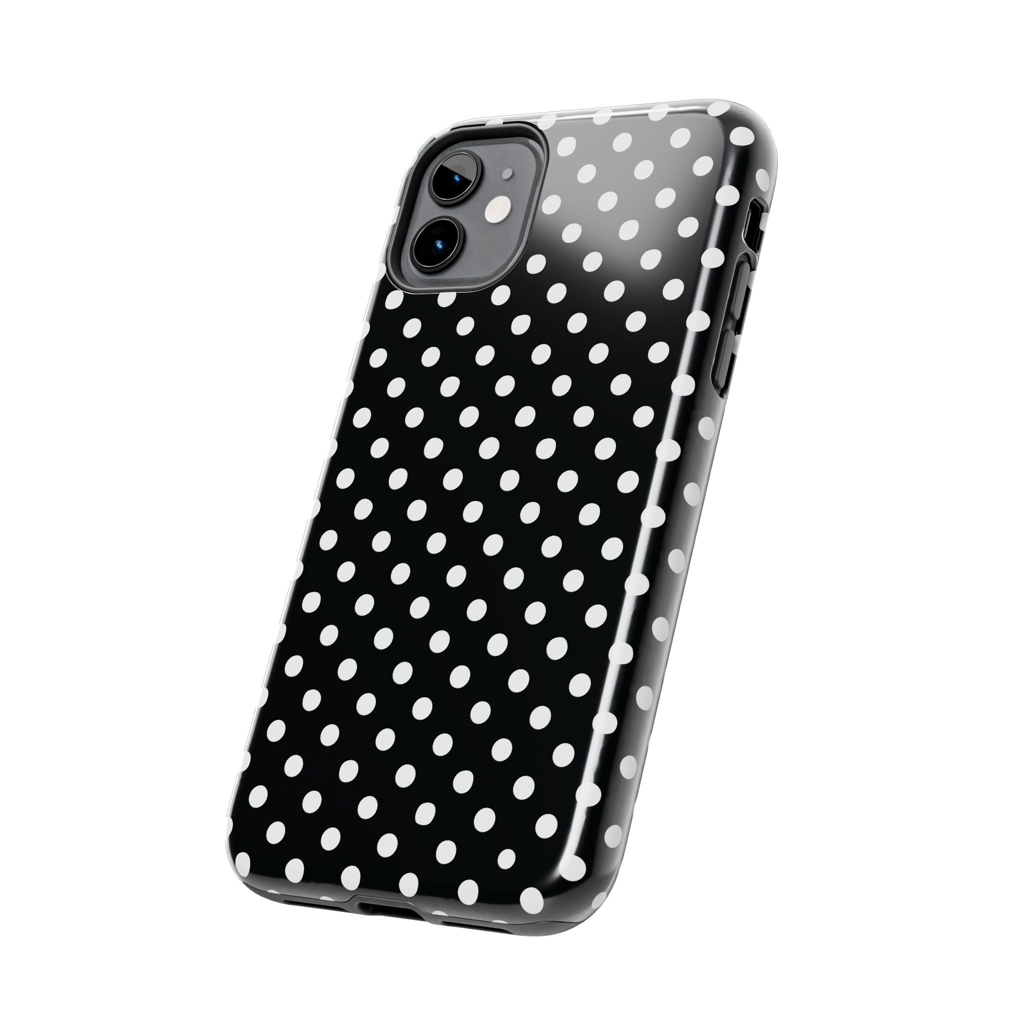 Black and White Polka Dot Phone Case  - Tough Impact-Resistant Case