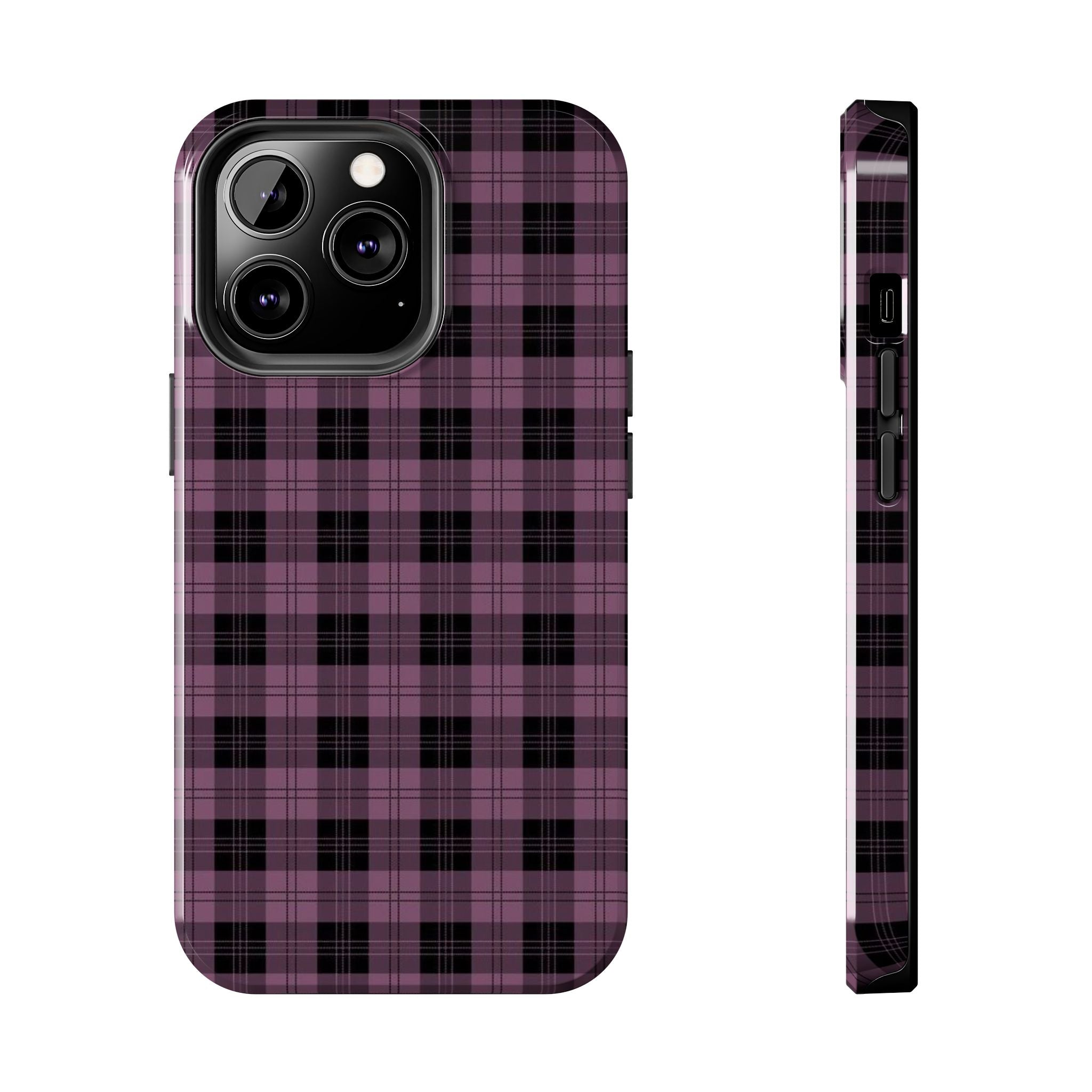Emo Dark Pink Gingham Plaid Phone Case  - Tough Impact-Resistant Case
