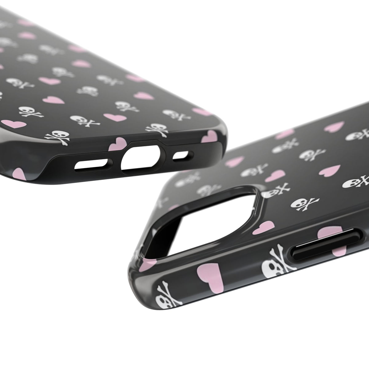 Cute Skulls and Hearts Phone Case  - Tough Impact-Resistant Case