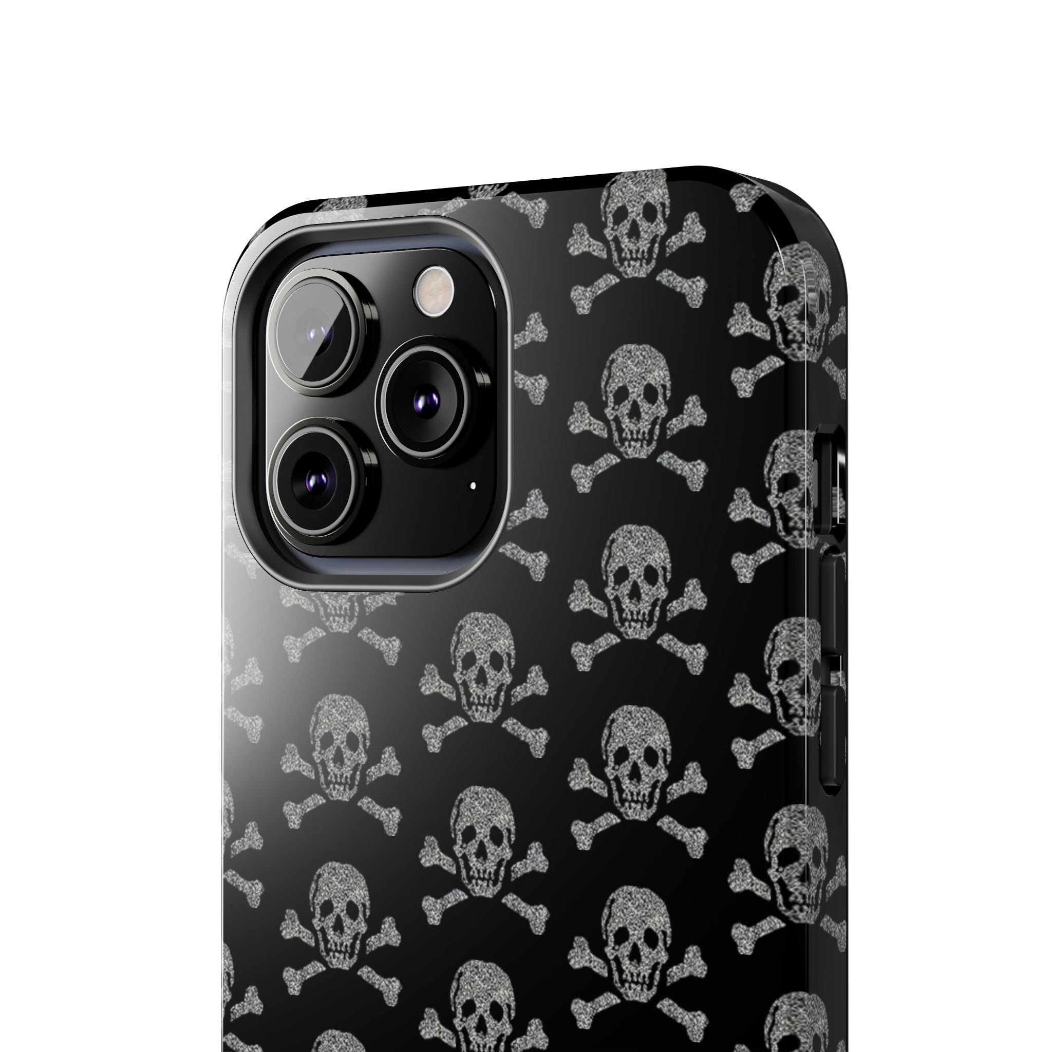 Silver Skull Print Phone Case  - Tough Impact-Resistant Case
