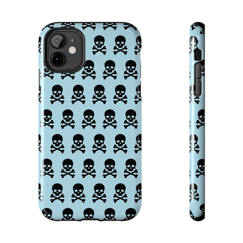 Blue Punk Skull Print Phone Case