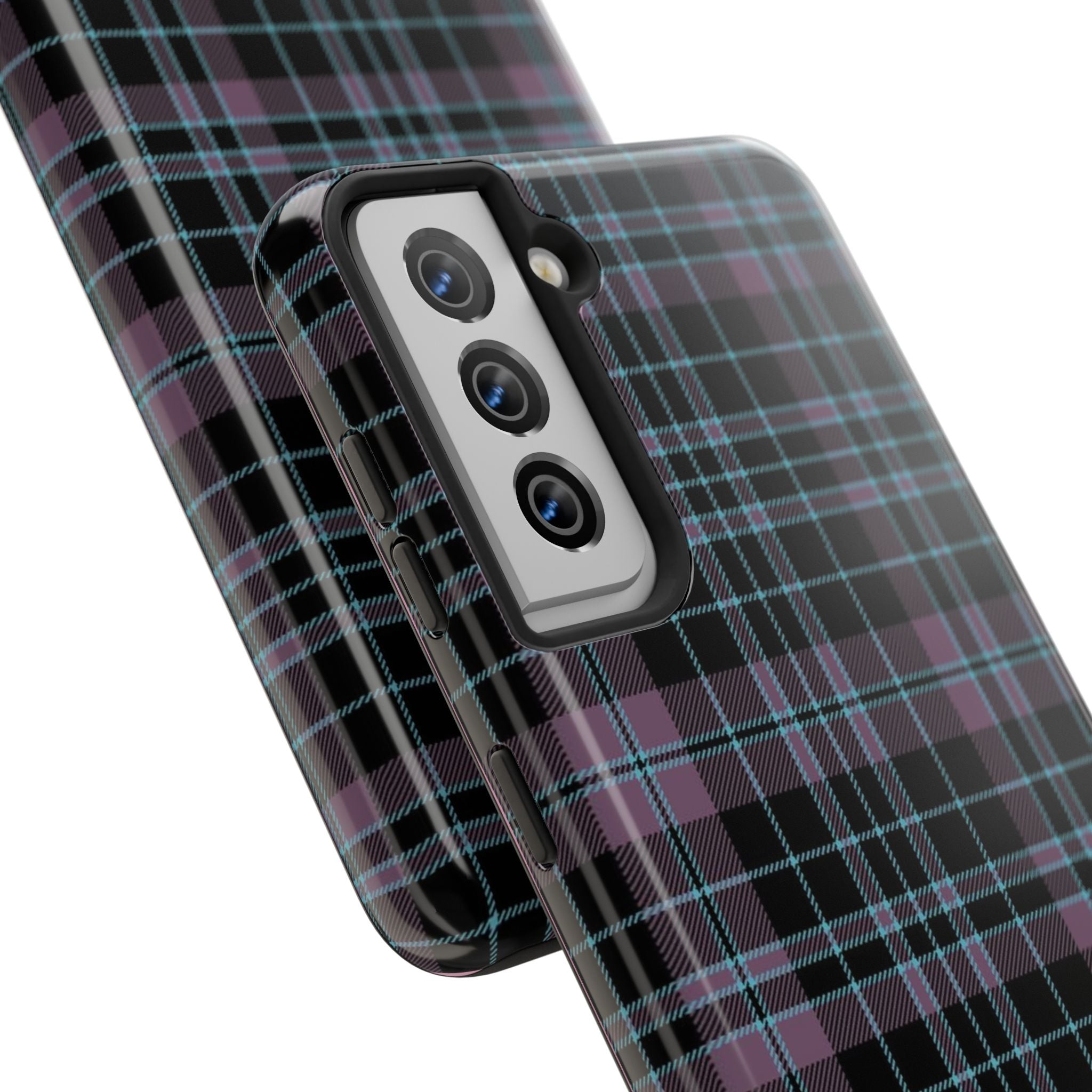 Punk Purple and Blue Plaid Phone Case