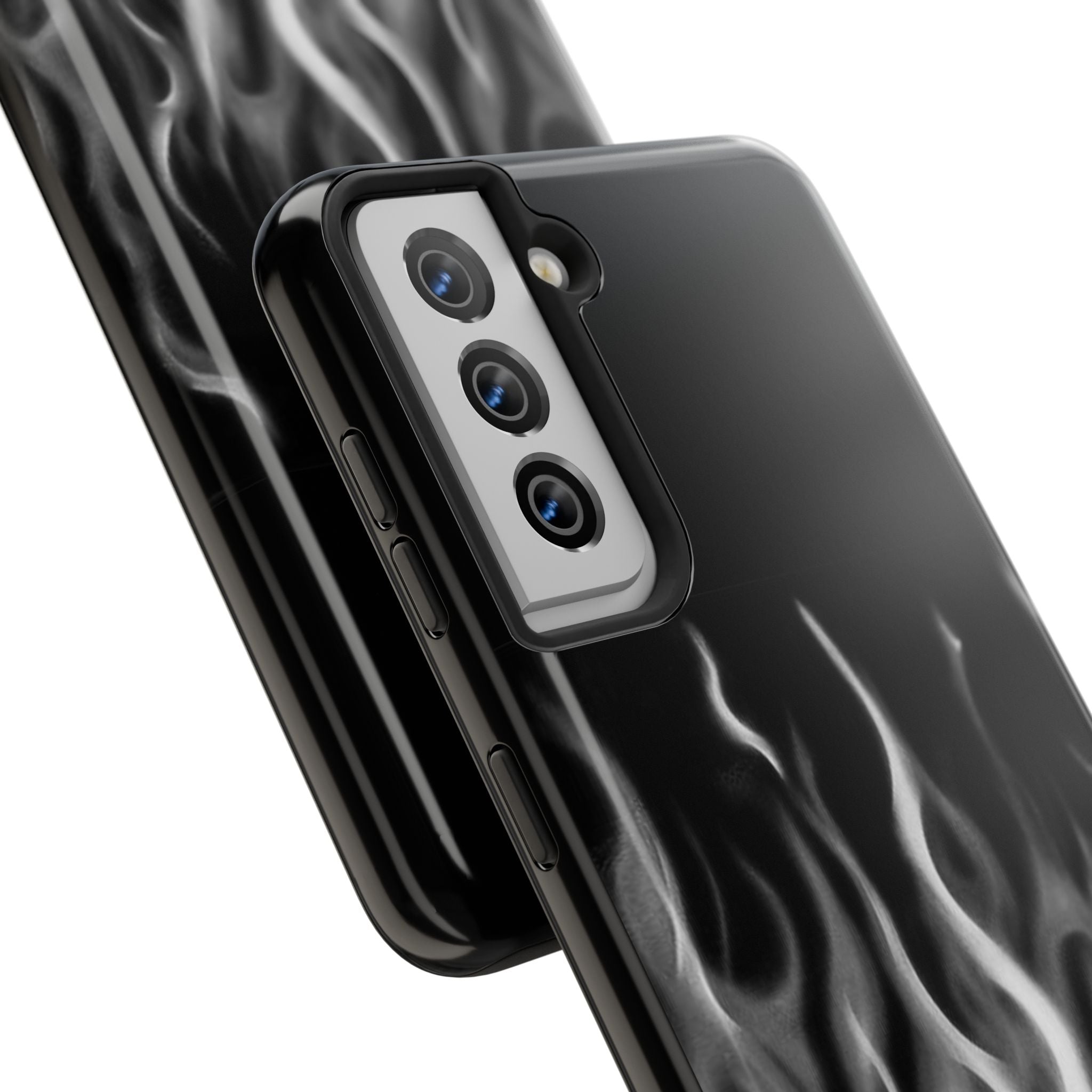 White Airbrush Flames Phone Case  - Tough Impact-Resistant Case