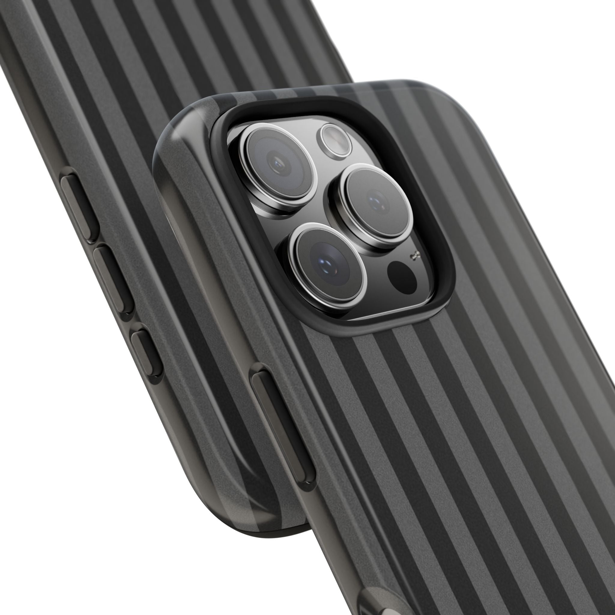 Dark Grey and Black Stripes Phone Case