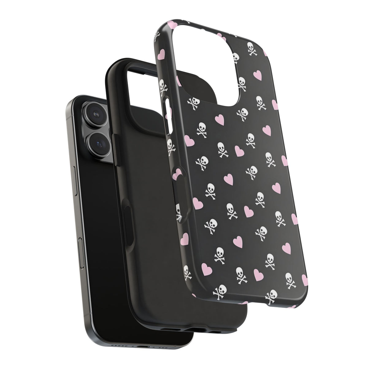 Cute Skulls and Hearts Phone Case  - Tough Impact-Resistant Case