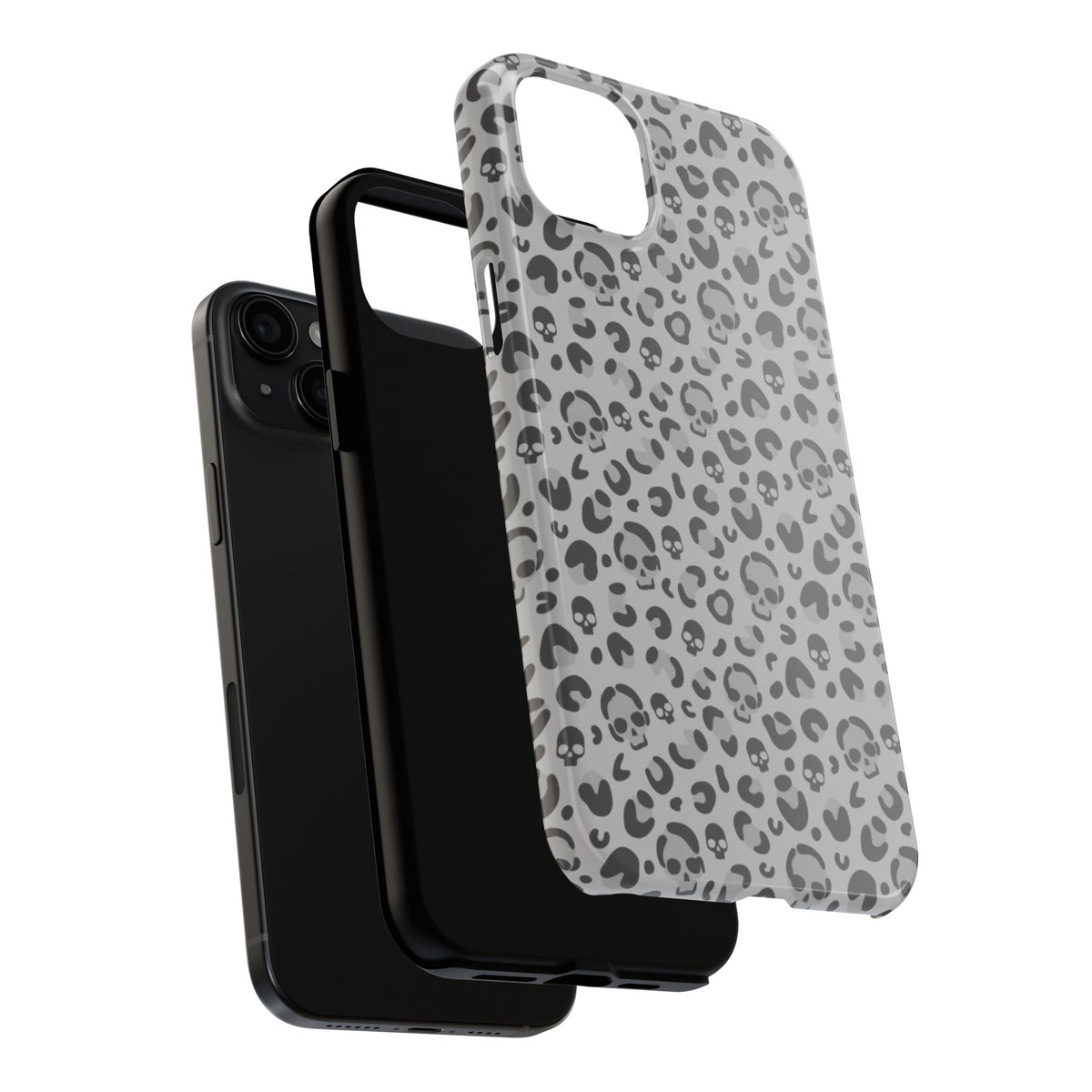 Skull Cheetah Grey Leopard Phone Case