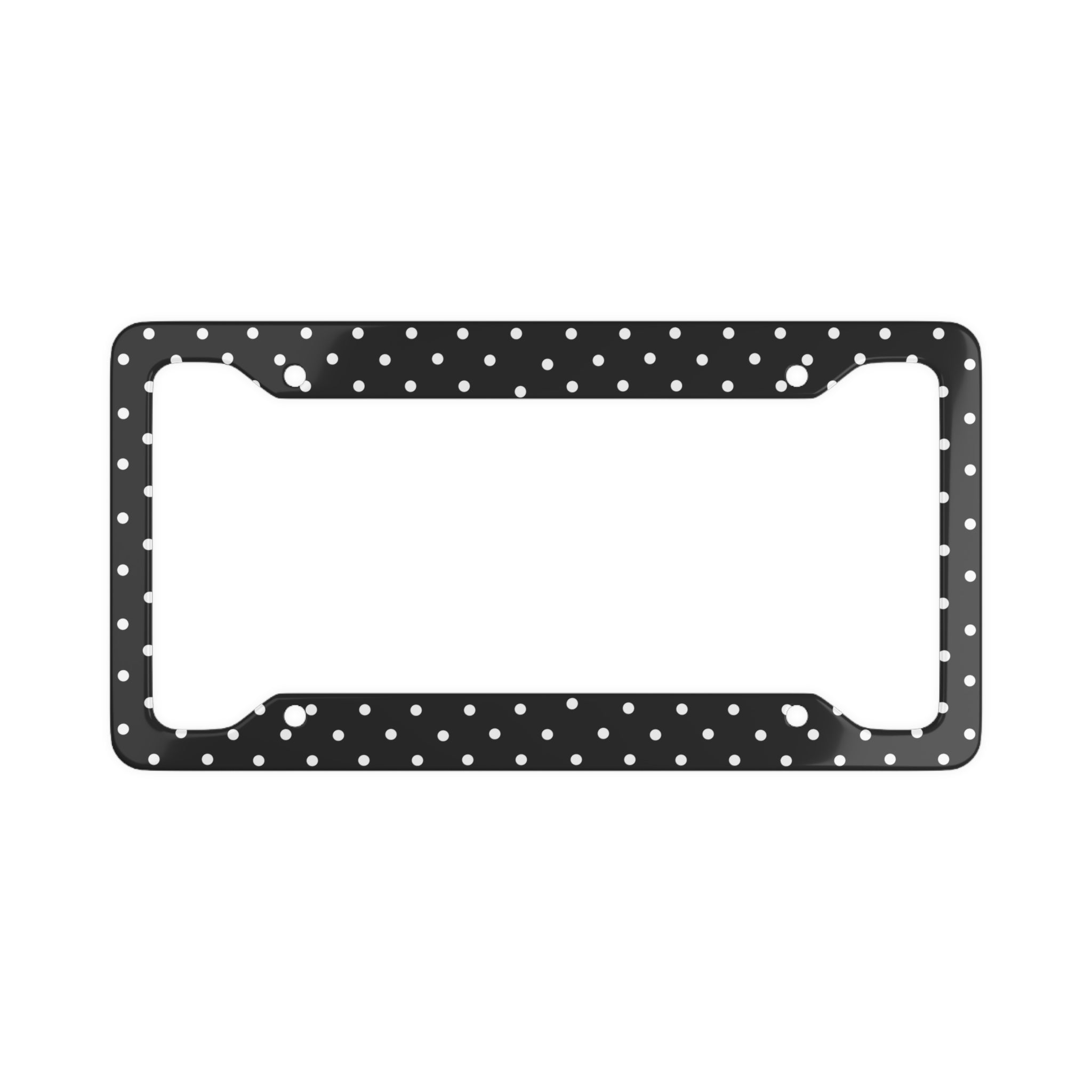 Black Polka Dot License Plate Frame - Dotted Car Frame
