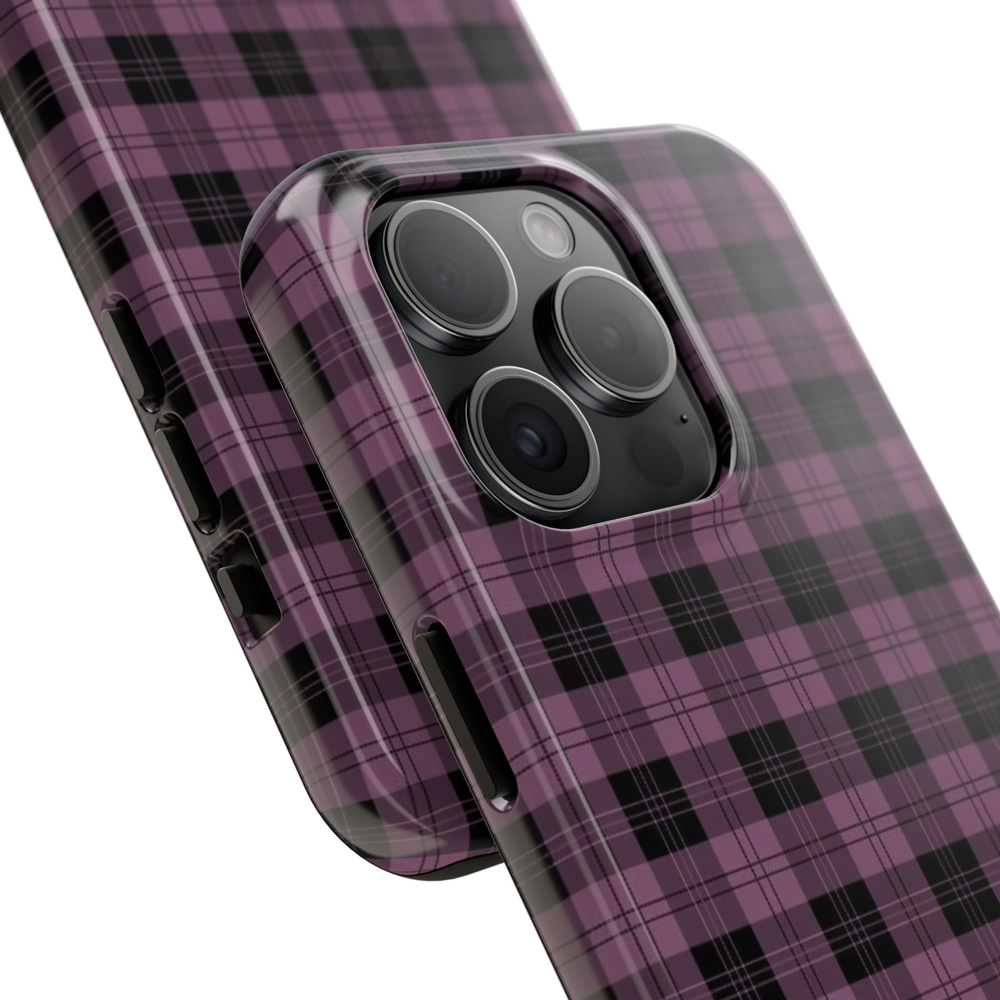 Emo Dark Pink Gingham Plaid Phone Case  - Tough Impact-Resistant Case