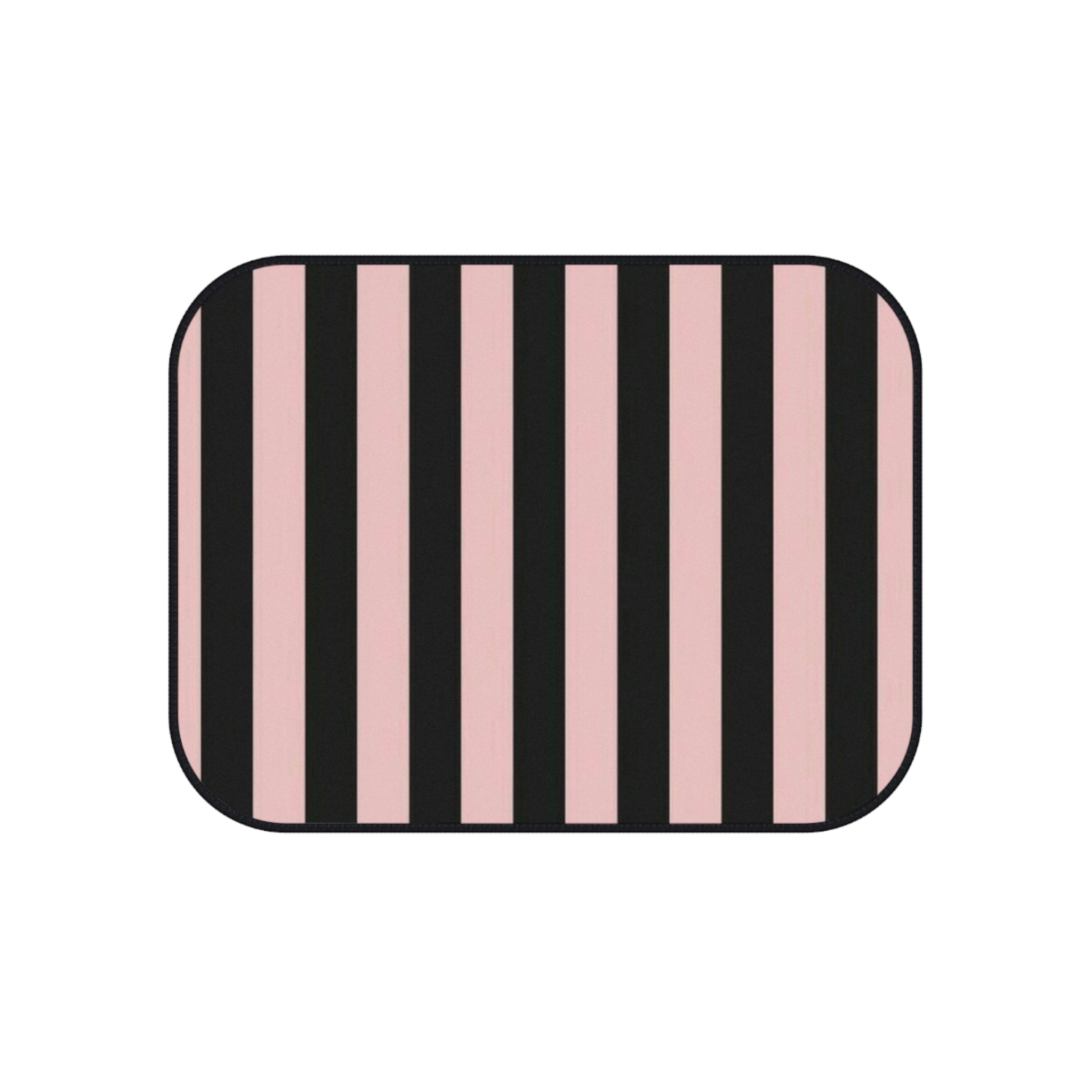 Striped Pink and Black Rear Car Mats - Cute 2026 Car Mats (2x Rear)