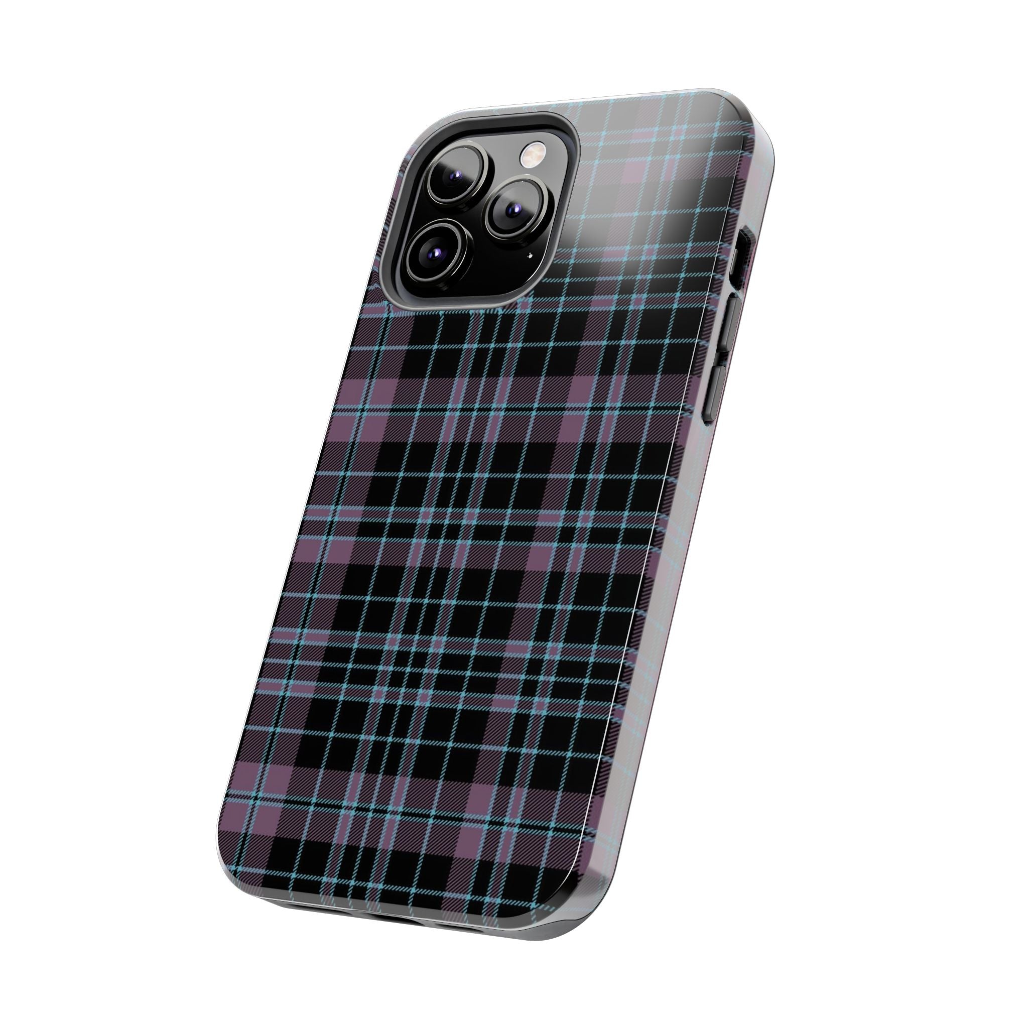 Punk Purple and Blue Plaid Phone Case