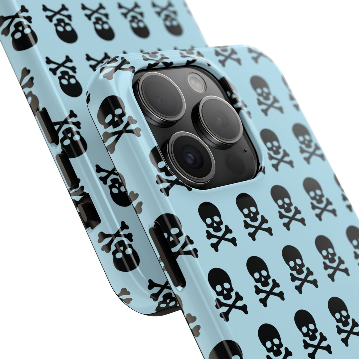 Blue Punk Skull Print Phone Case