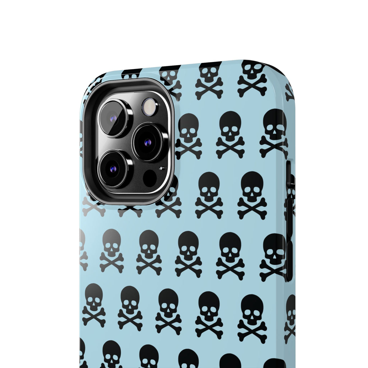 Blue Punk Skull Print Phone Case