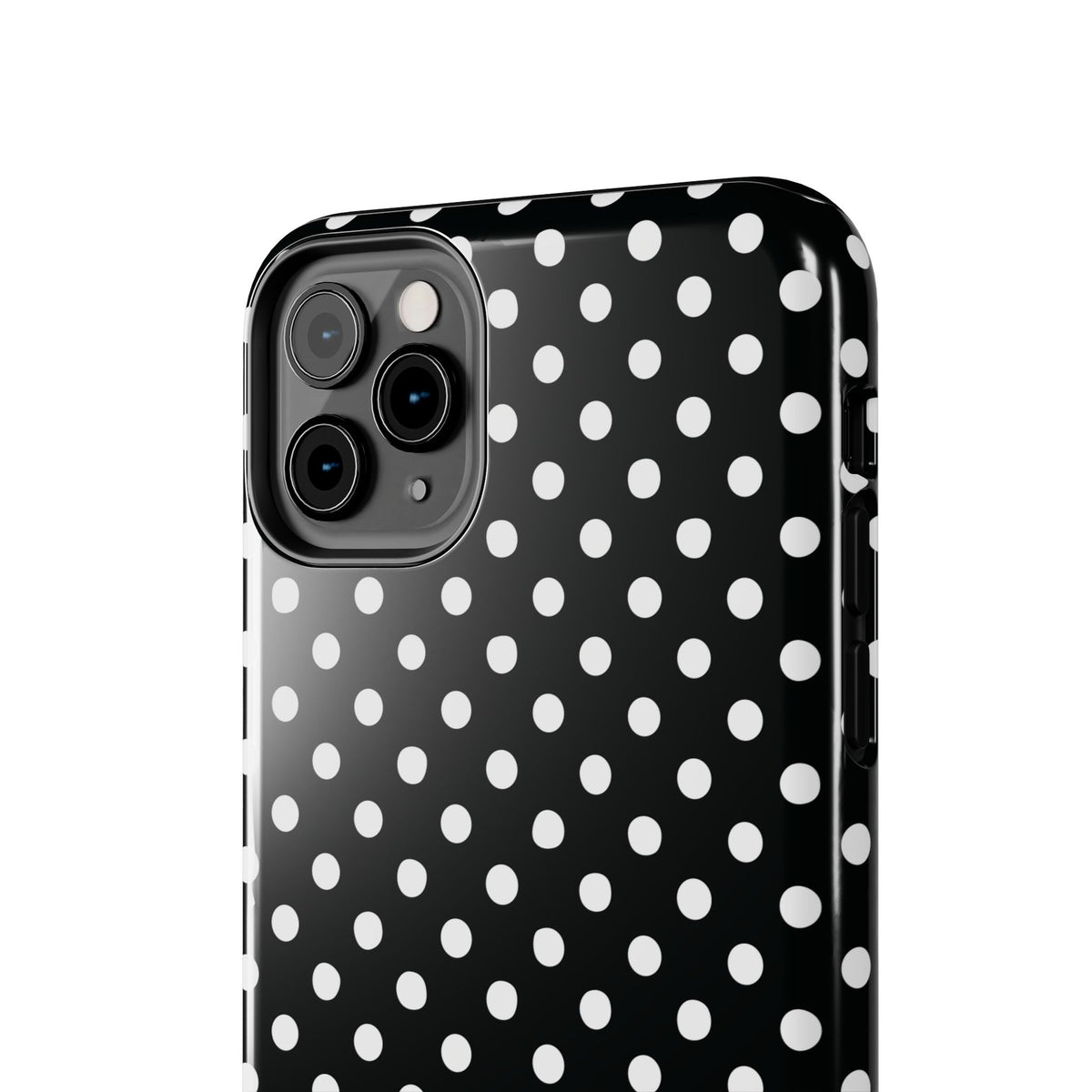 Black and White Polka Dot Phone Case  - Tough Impact-Resistant Case