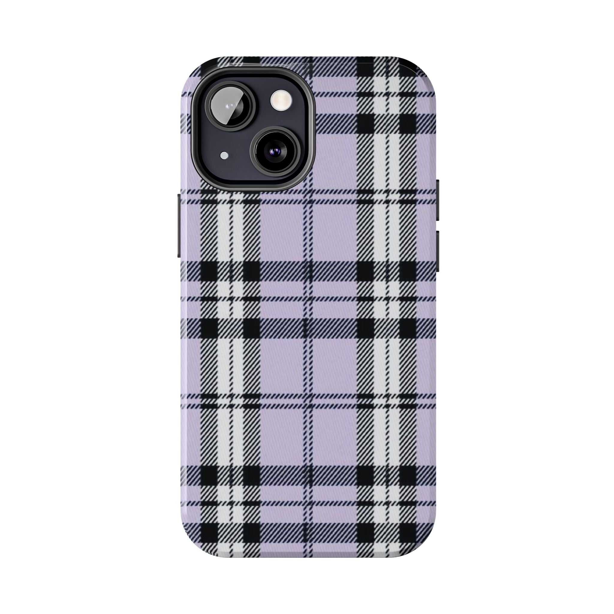 Lavender Light Purple Gingham Plaid Phone Case  - Tough Impact-Resistant Case