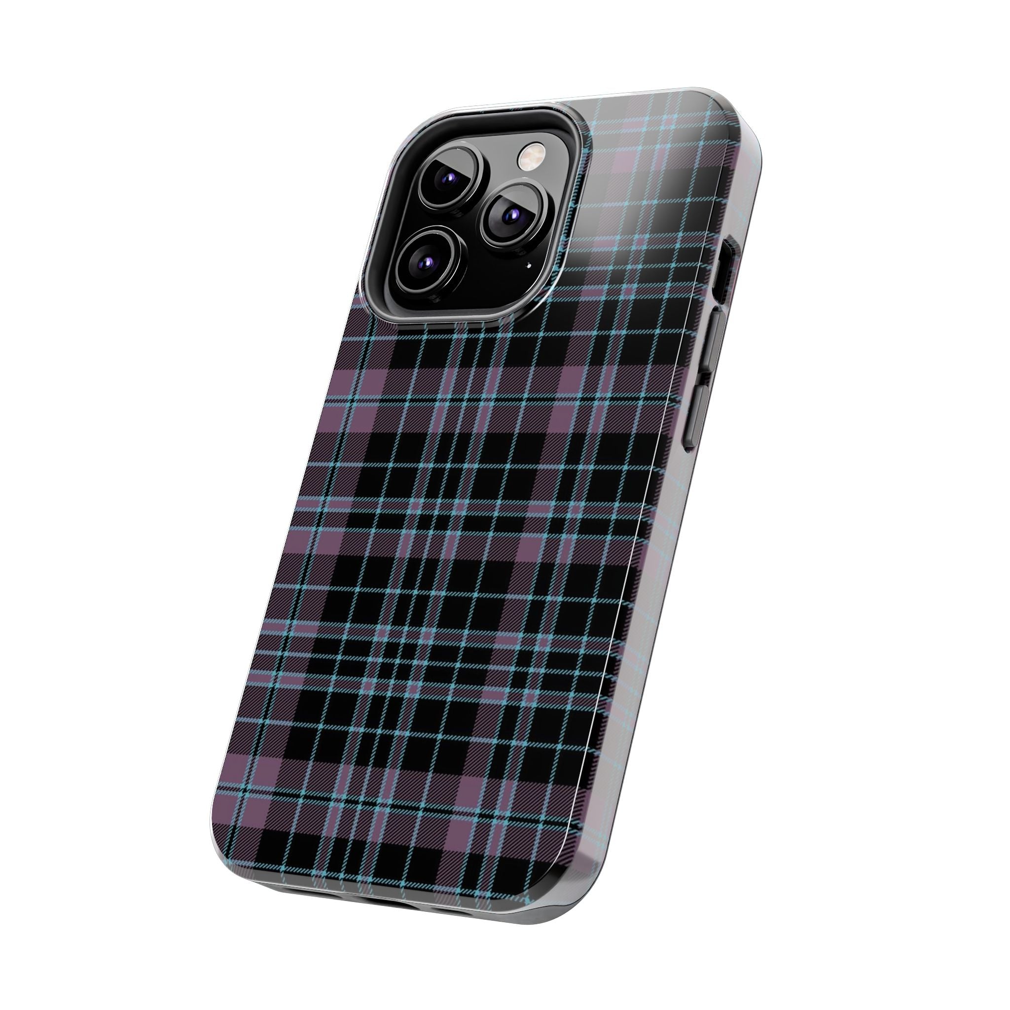 Punk Purple and Blue Plaid Phone Case