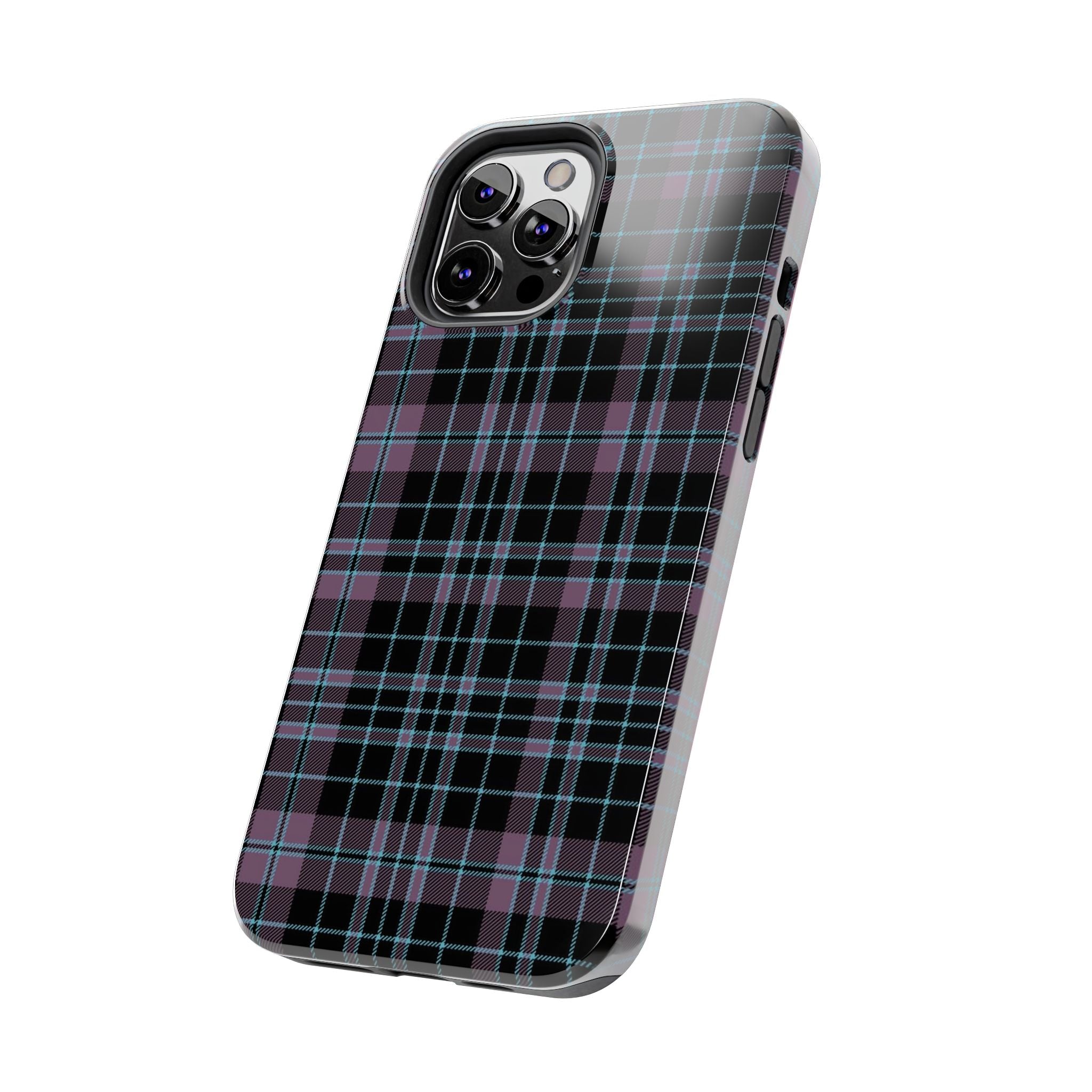 Punk Purple and Blue Plaid Phone Case