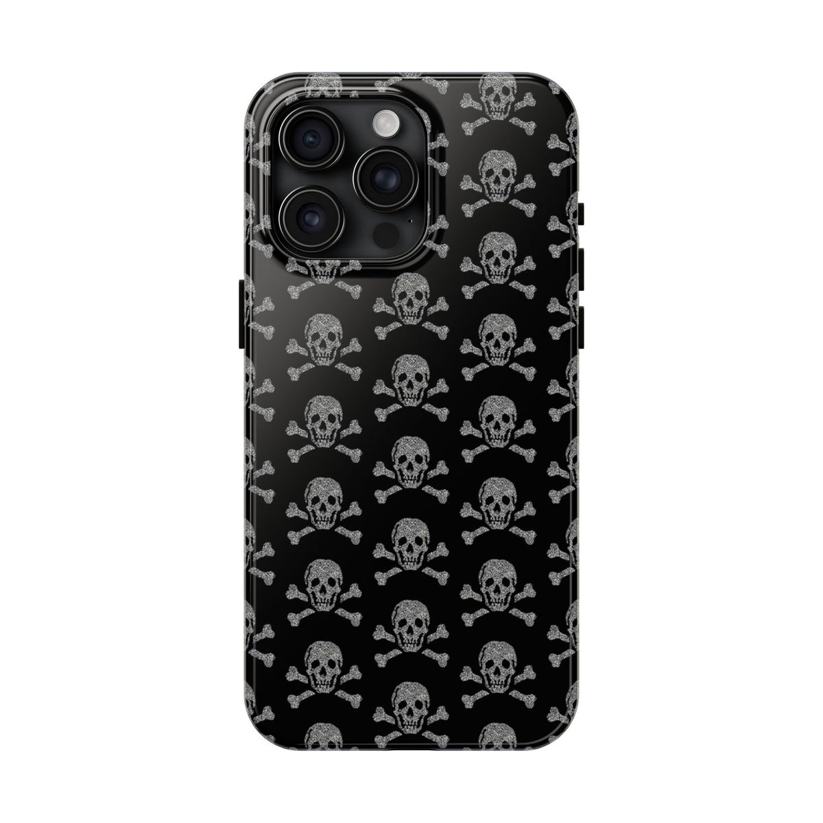 Silver Skull Print Phone Case  - Tough Impact-Resistant Case