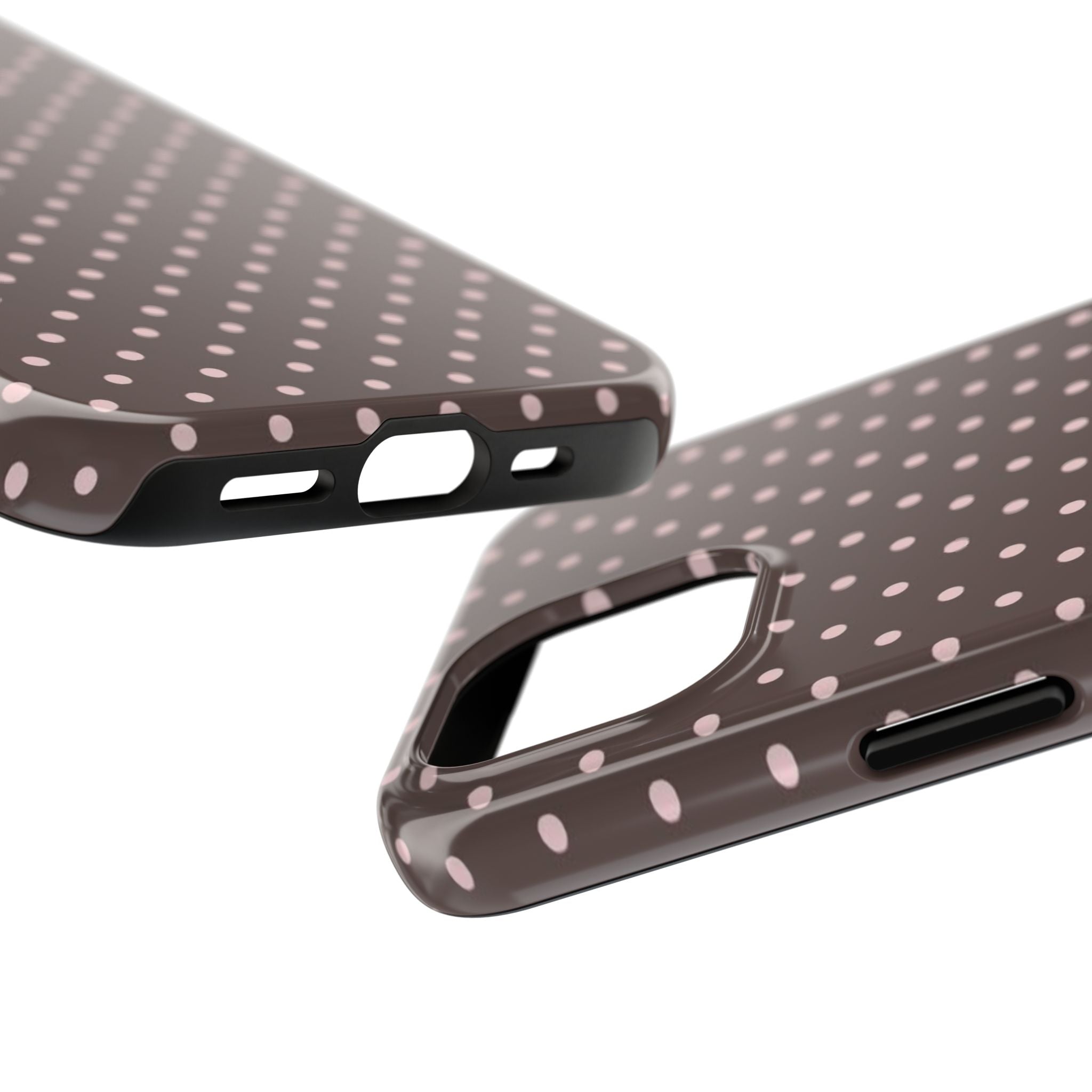 Brown with Pink Dots Phone Case  - Tough Impact-Resistant Case