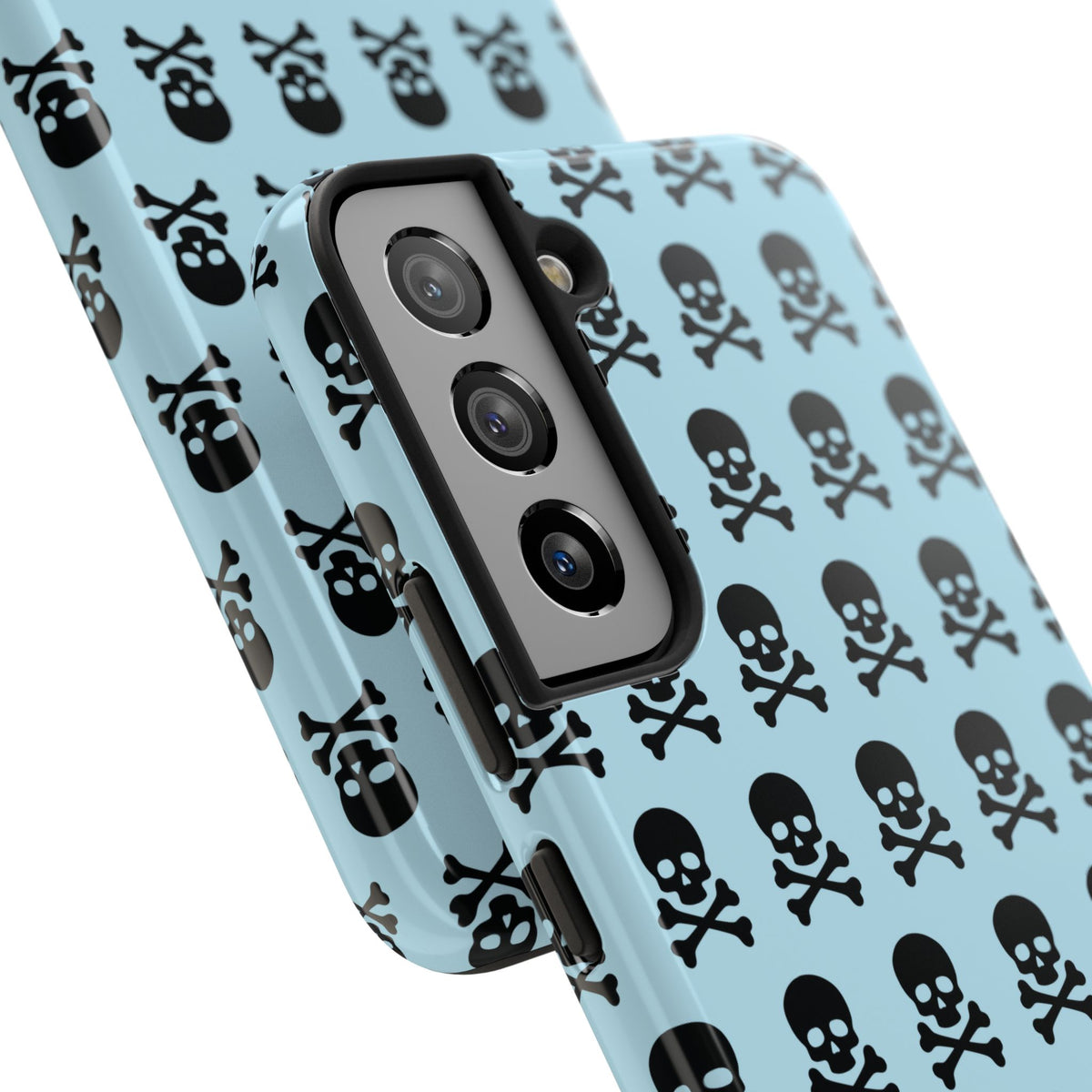 Blue Punk Skull Print Phone Case