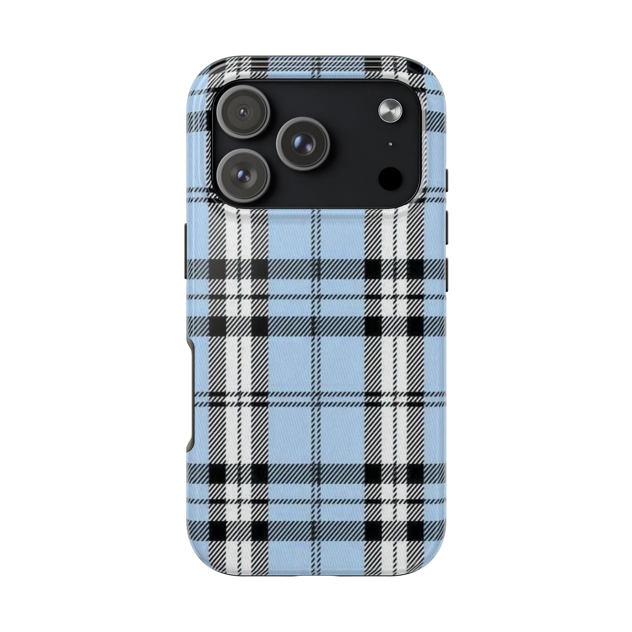 Light Baby Blue Gingham Plaid Phone Case