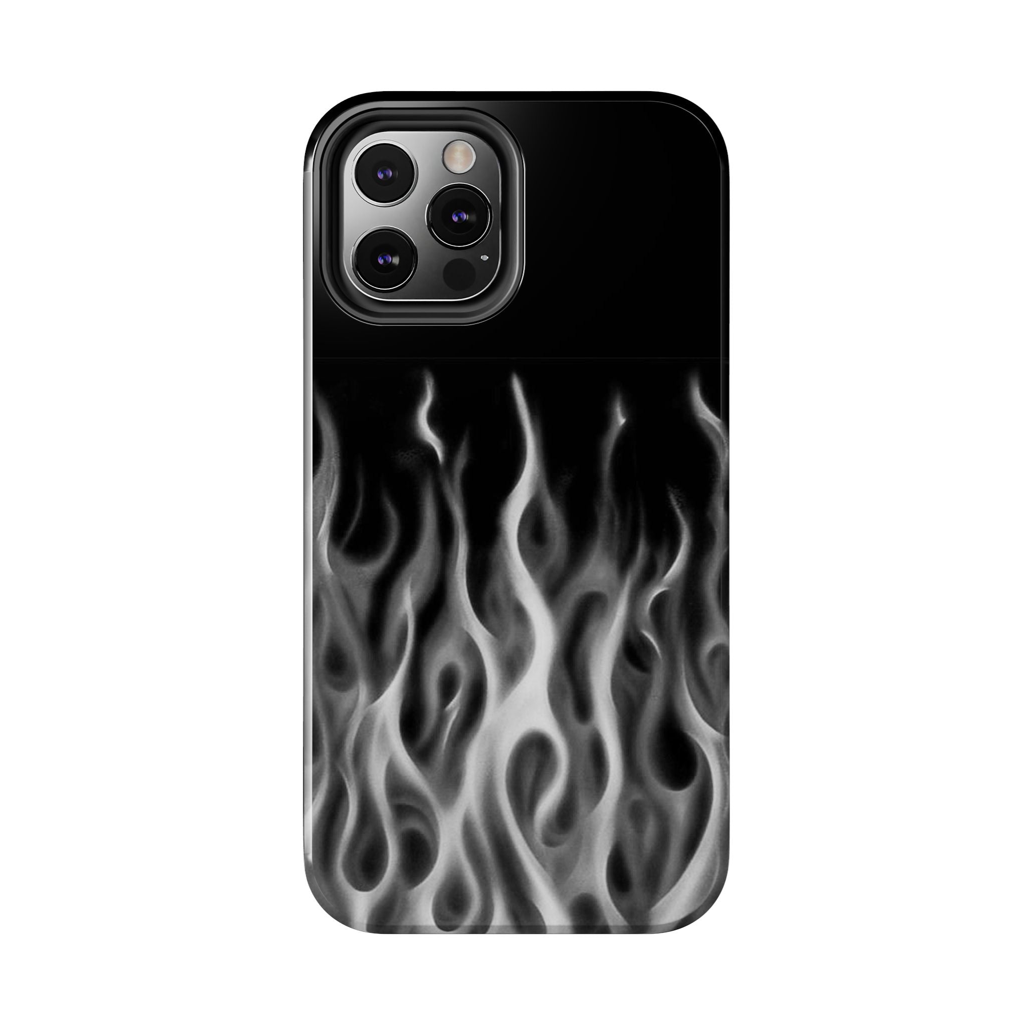 White Airbrush Flames Phone Case  - Tough Impact-Resistant Case
