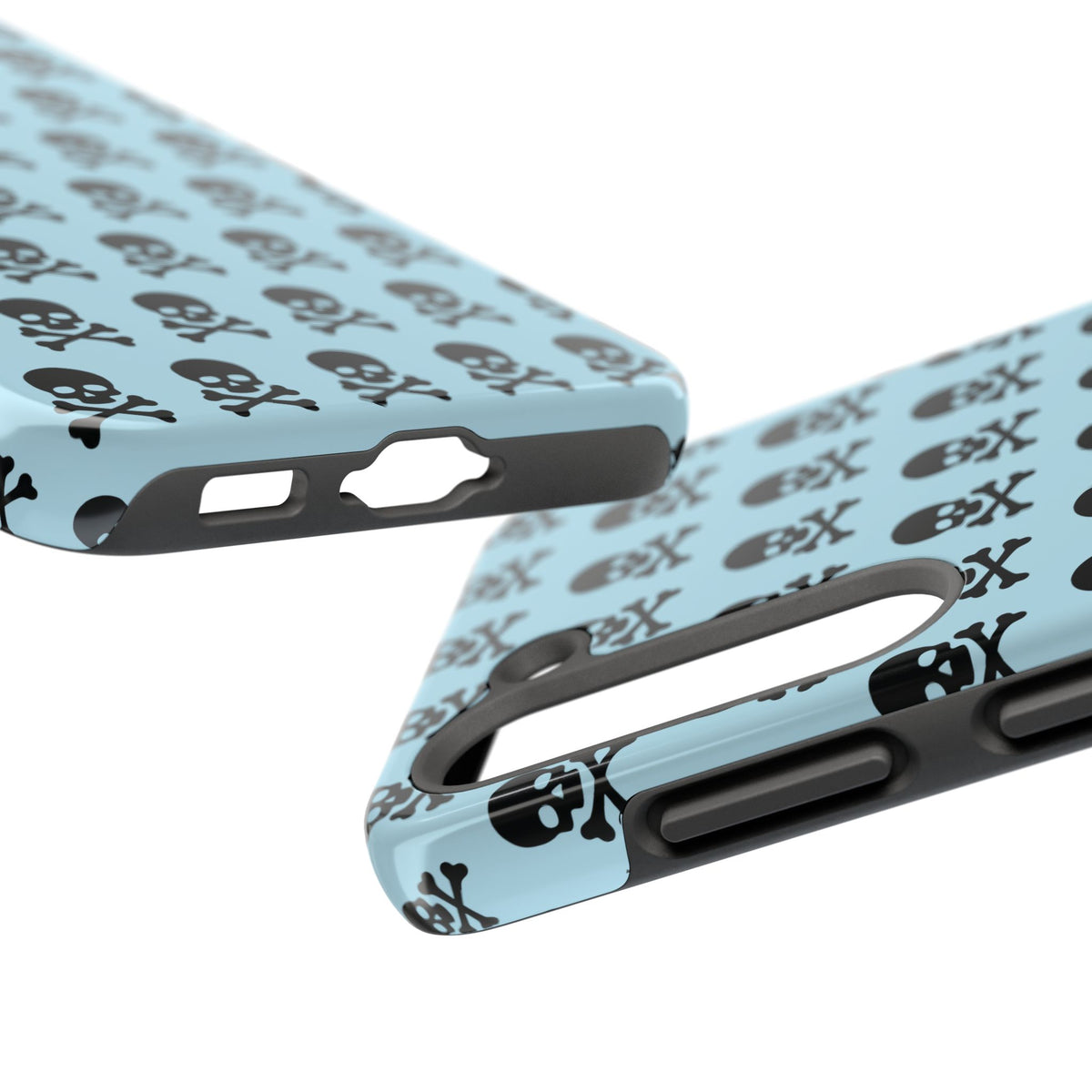 Blue Punk Skull Print Phone Case