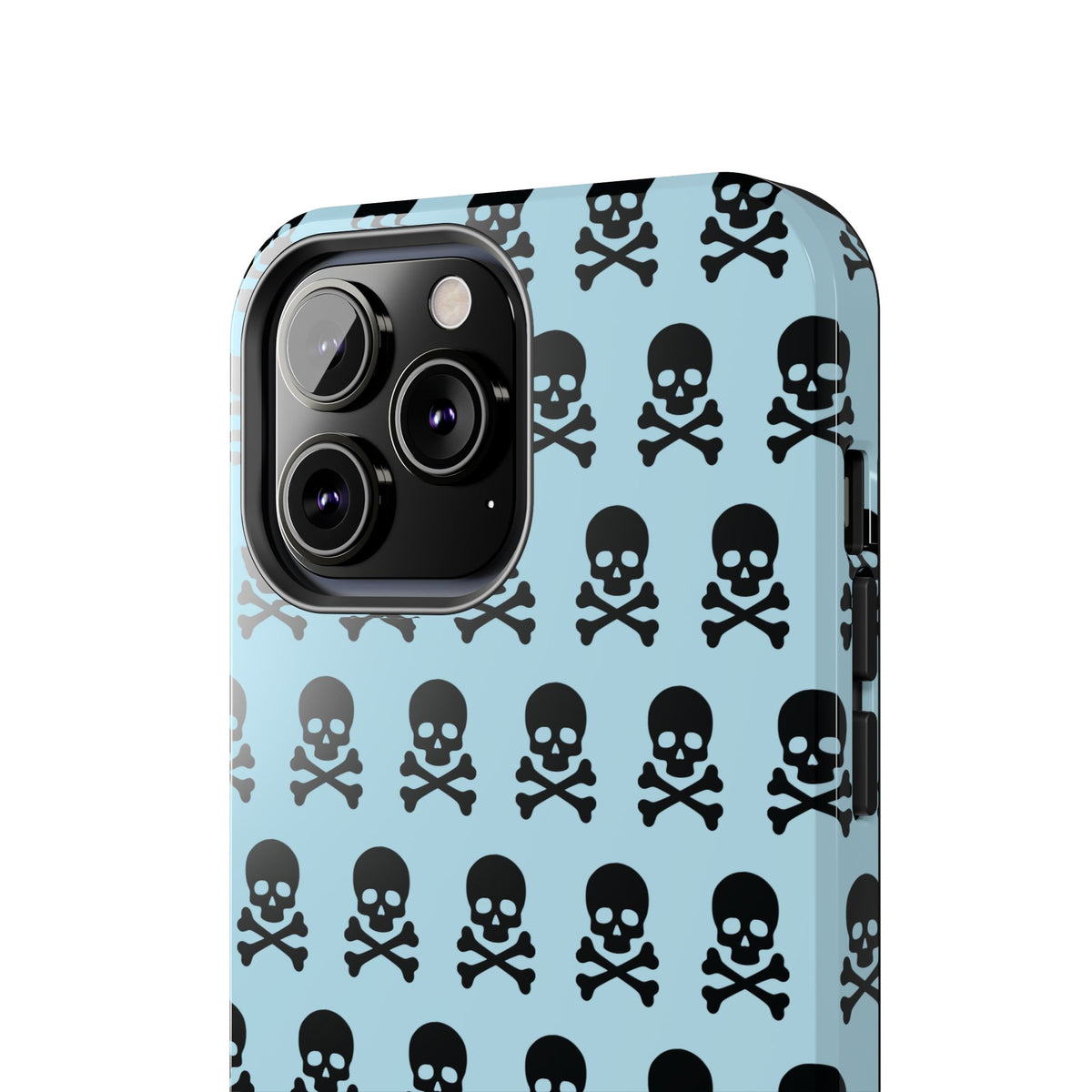Blue Punk Skull Print Phone Case