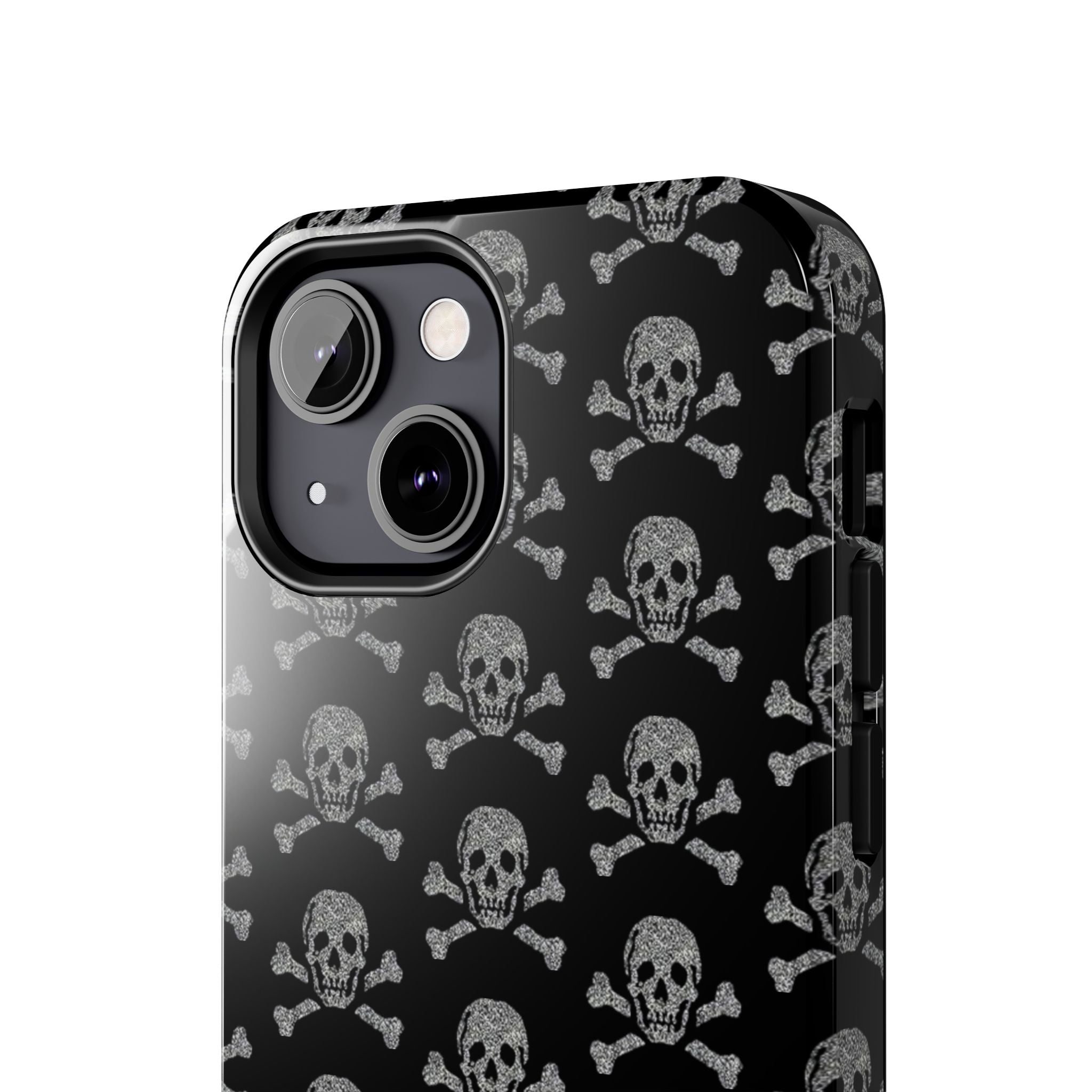 Silver Skull Print Phone Case  - Tough Impact-Resistant Case