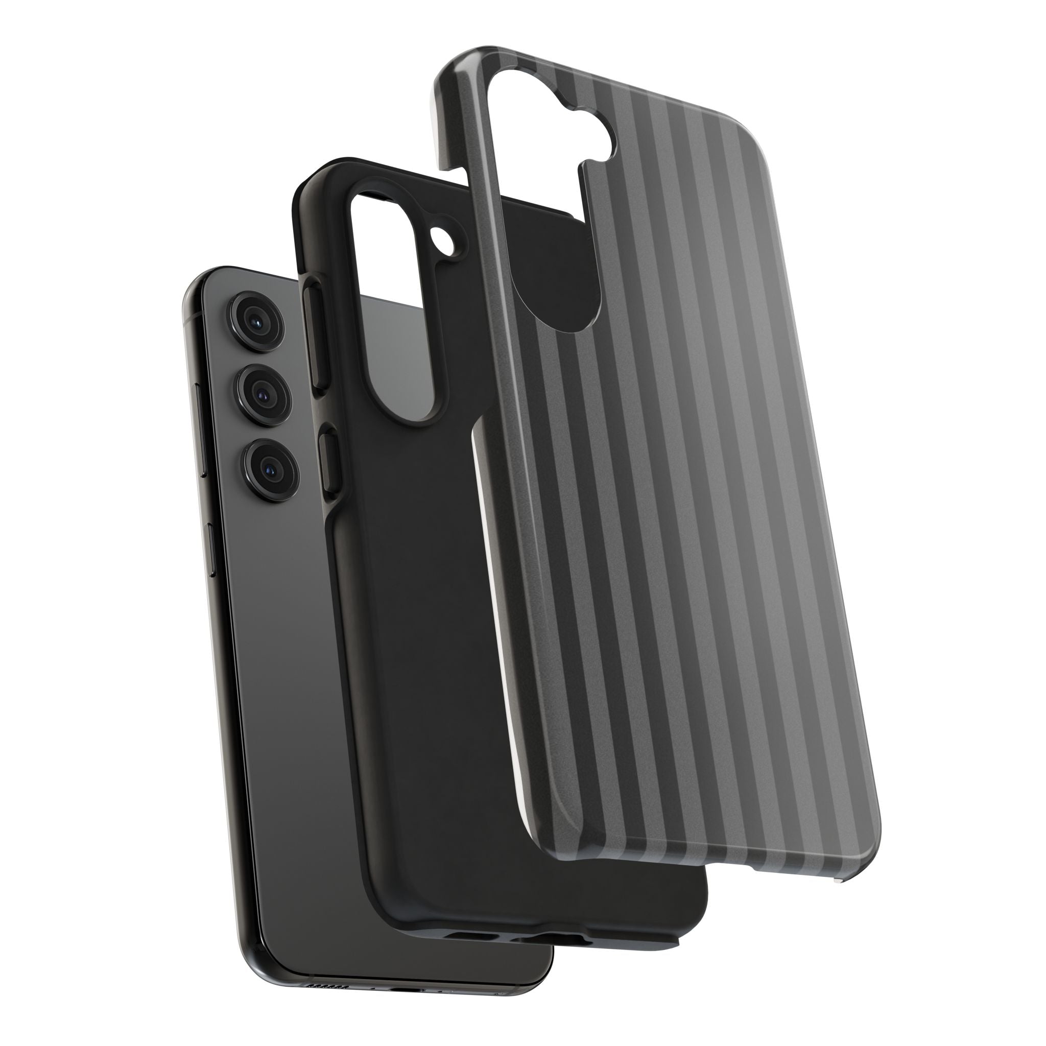Dark Grey and Black Stripes Phone Case