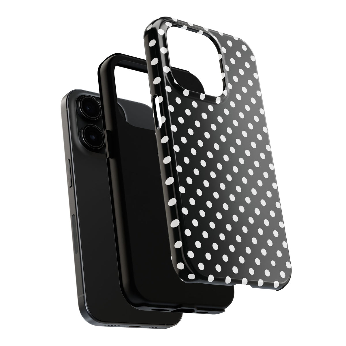 Black and White Polka Dot Phone Case  - Tough Impact-Resistant Case