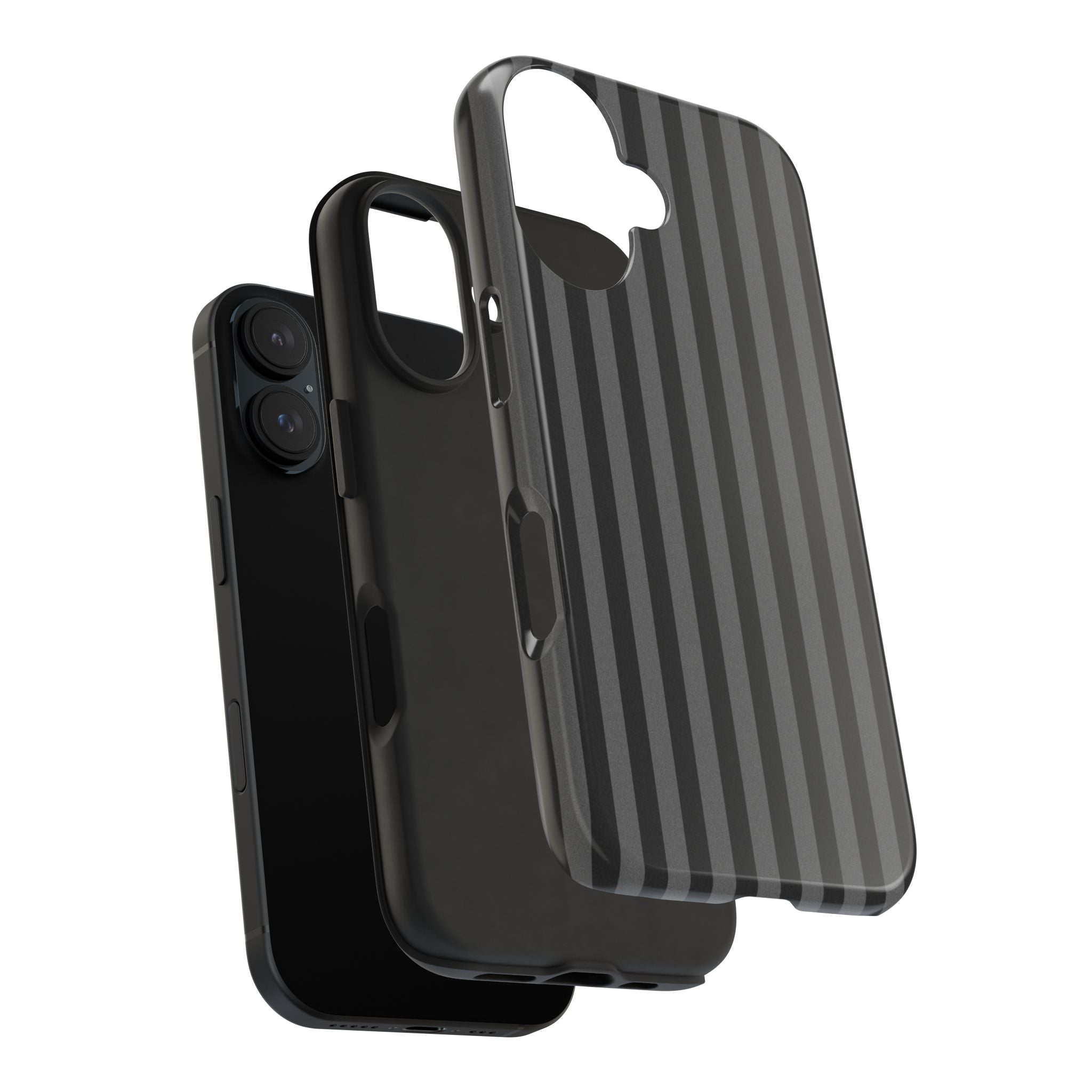 Dark Grey and Black Stripes Phone Case