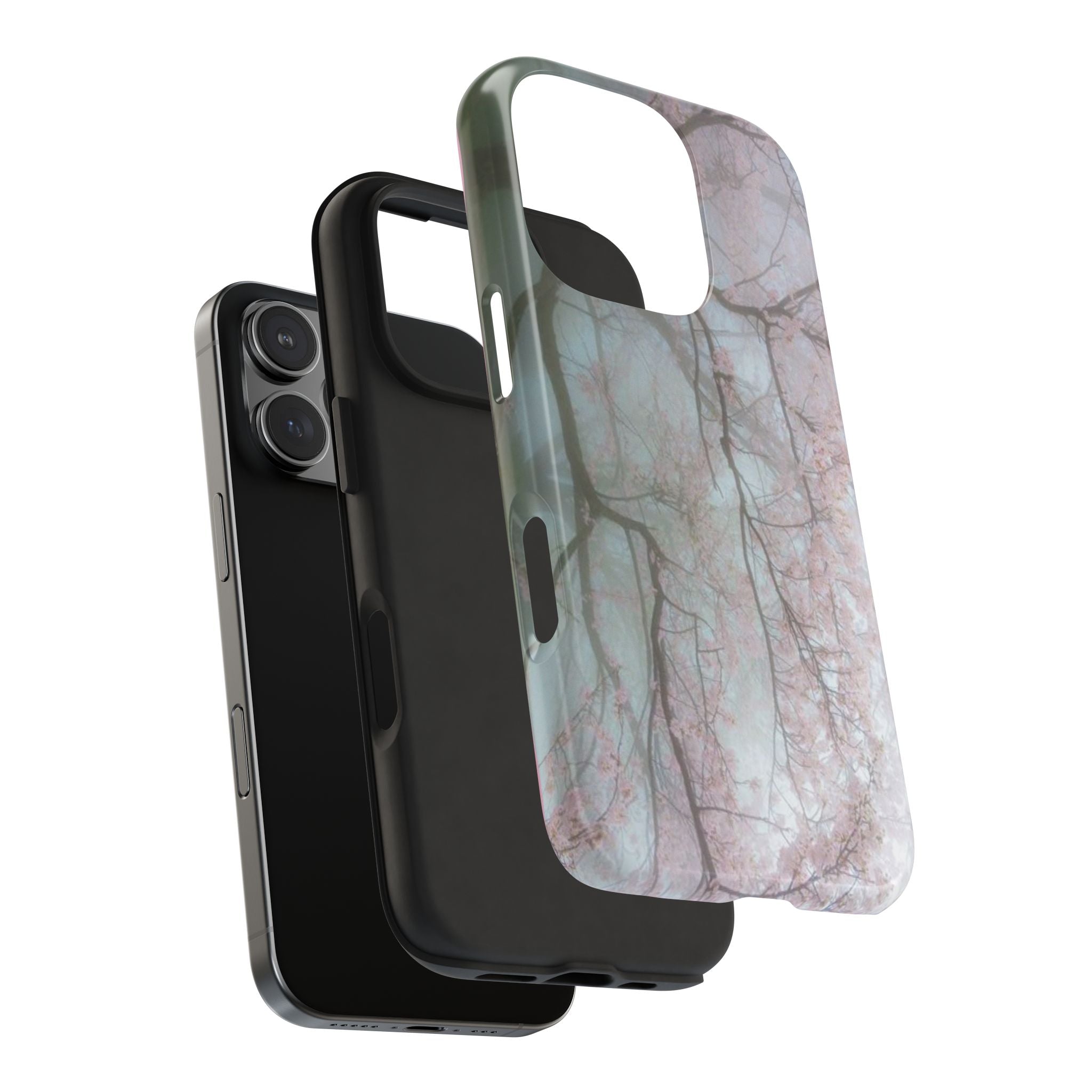 Foggy Cherry Blossom Cyber Phone Case  - Tough Impact-Resistant Case