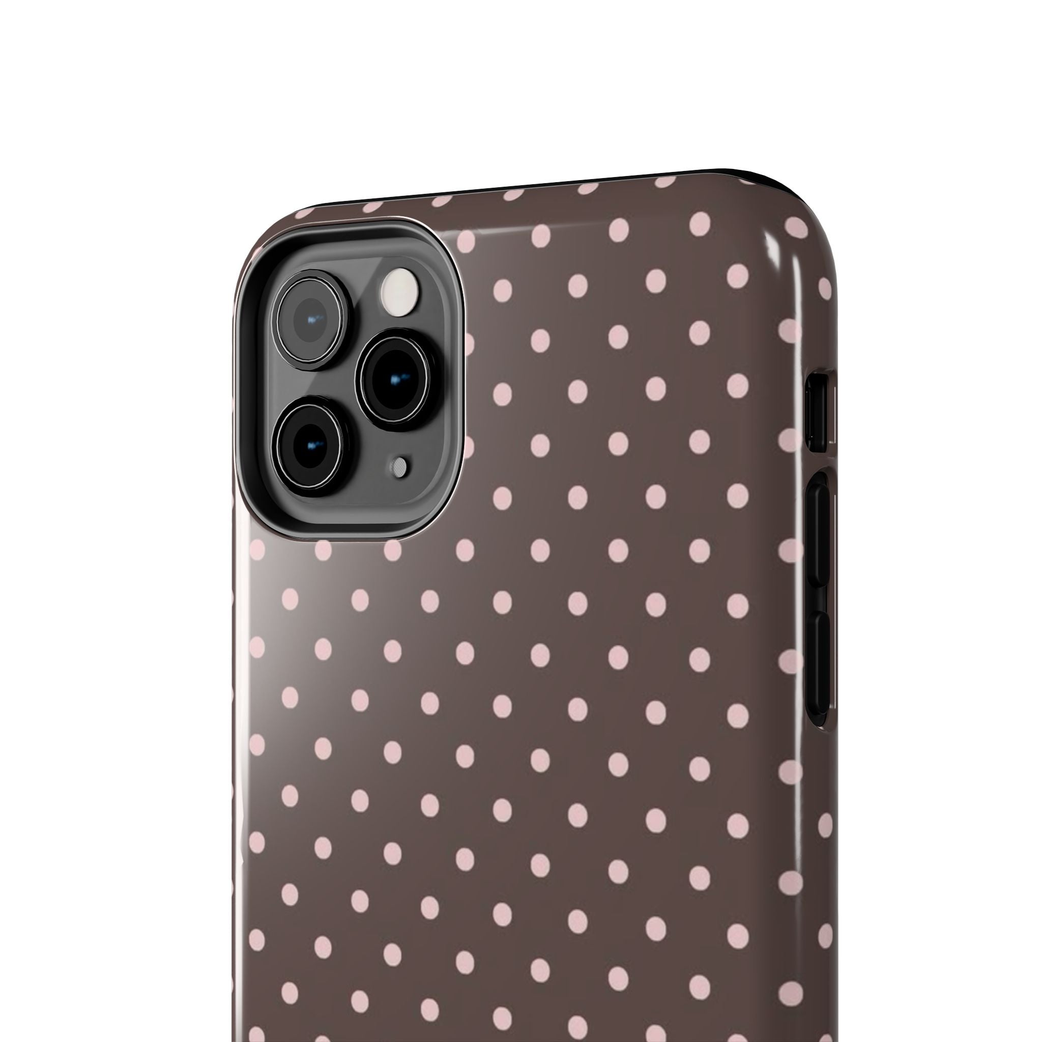 Brown with Pink Dots Phone Case  - Tough Impact-Resistant Case