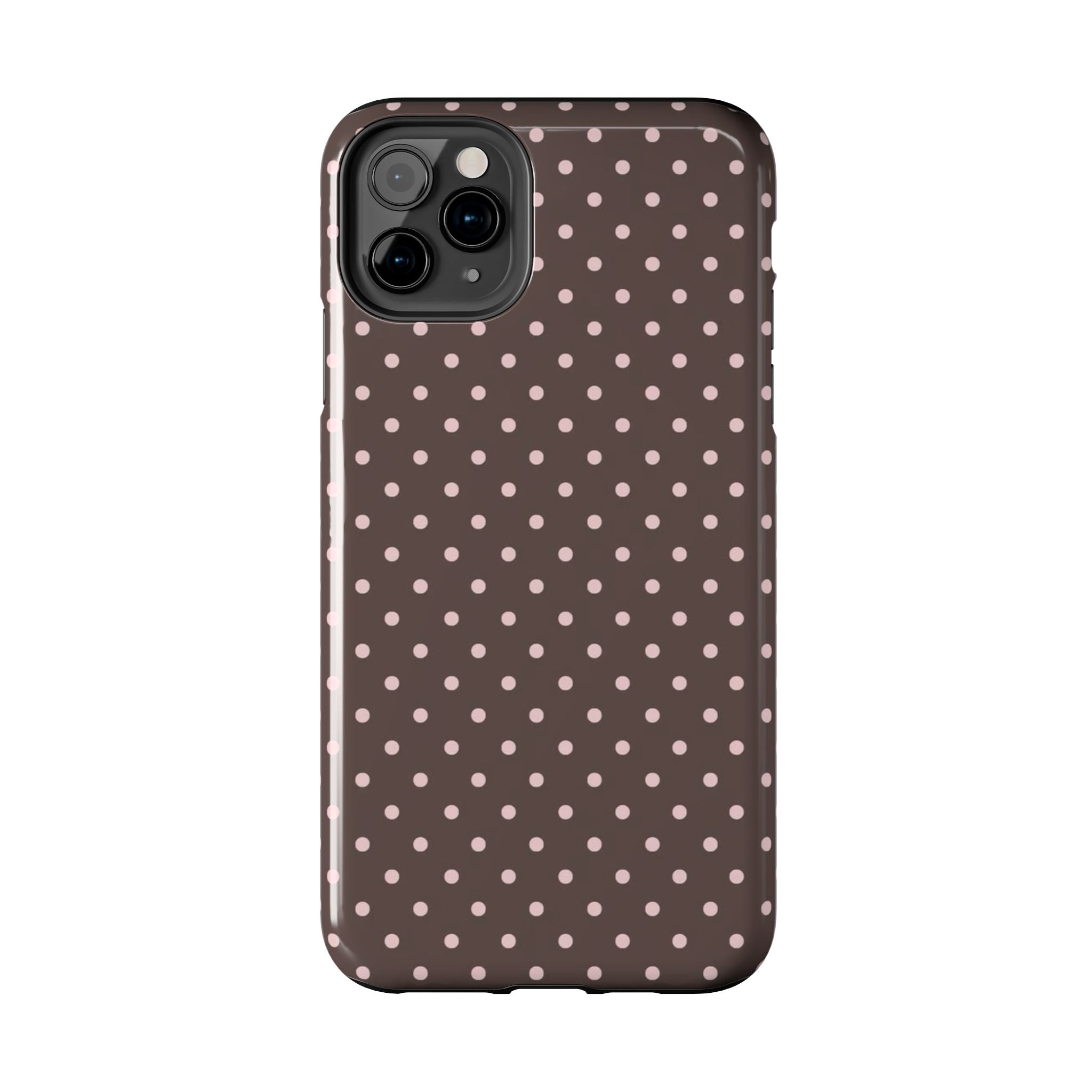 Brown with Pink Dots Phone Case  - Tough Impact-Resistant Case