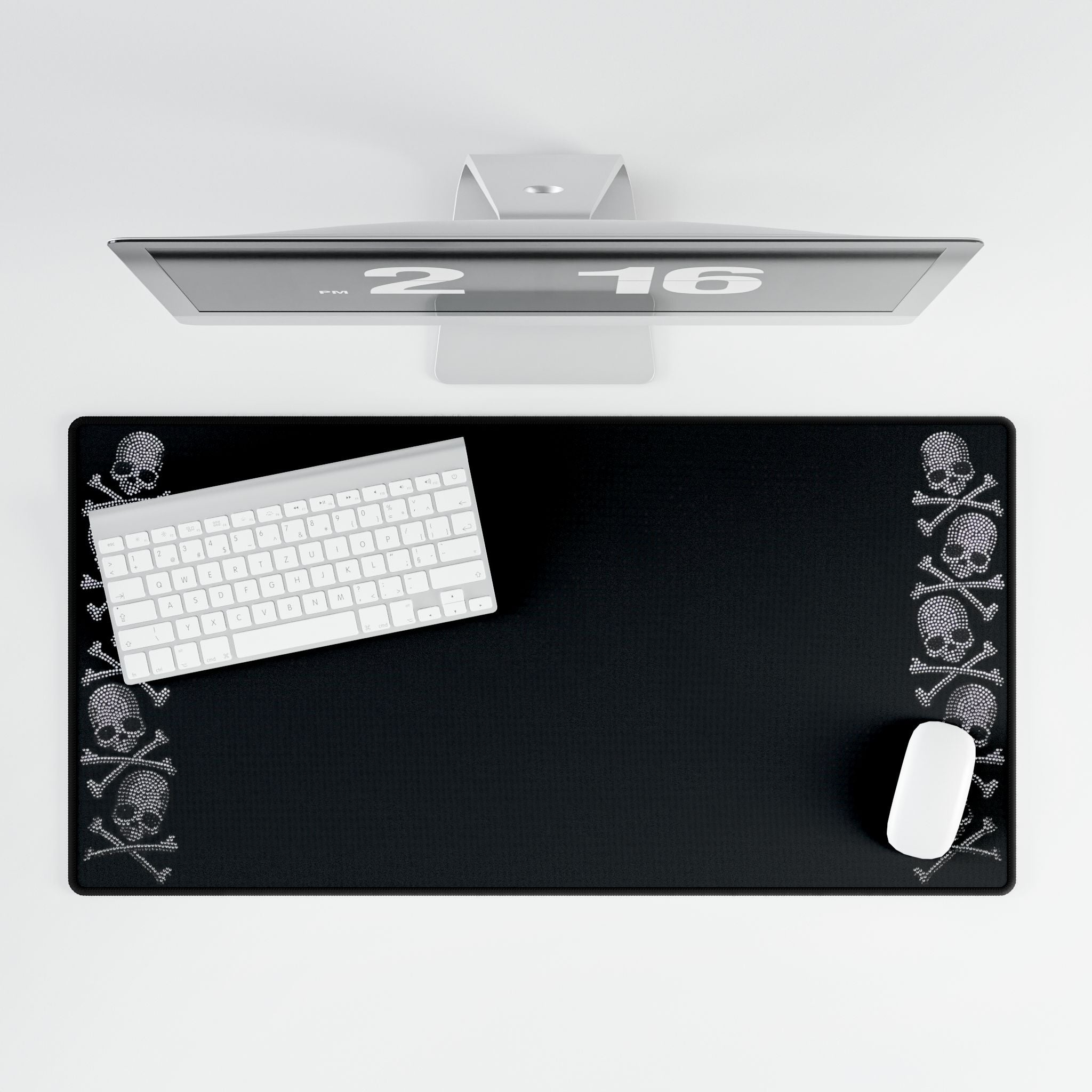 Glam Skull Rhinestone Print XL Mouse Pad