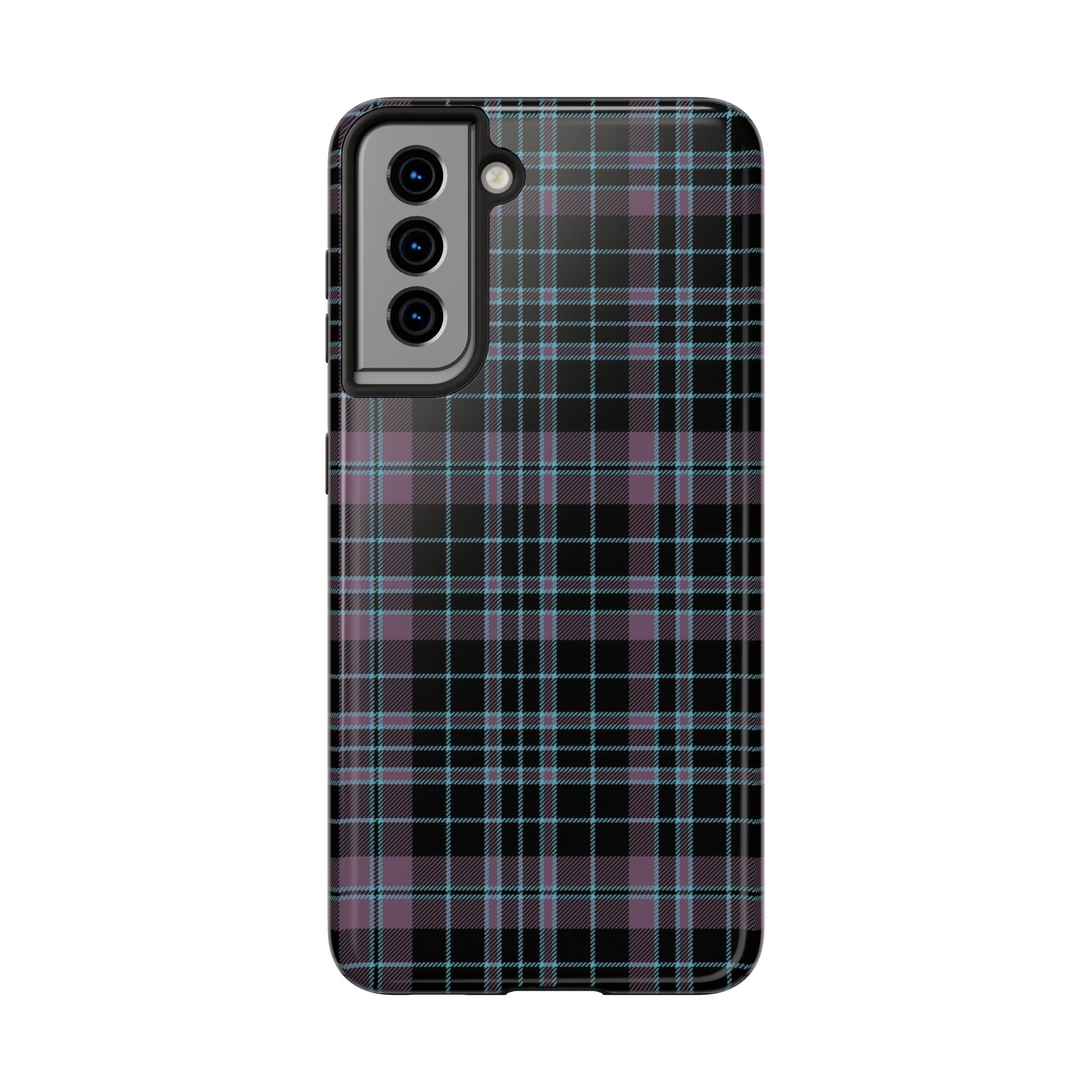 Punk Purple and Blue Plaid Phone Case