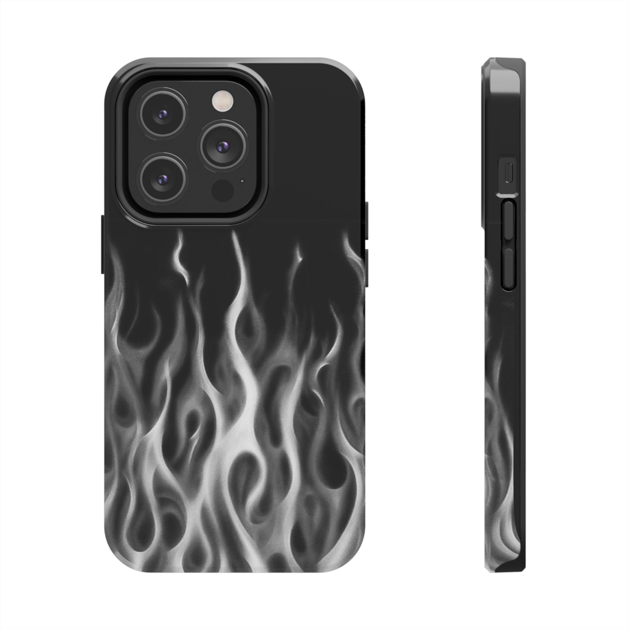 White Airbrush Flames Phone Case  - Tough Impact-Resistant Case