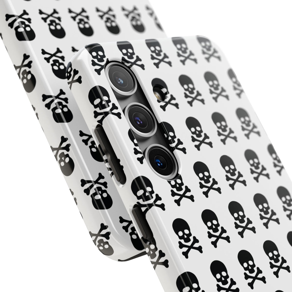 White Punk Skull Print Phone Case