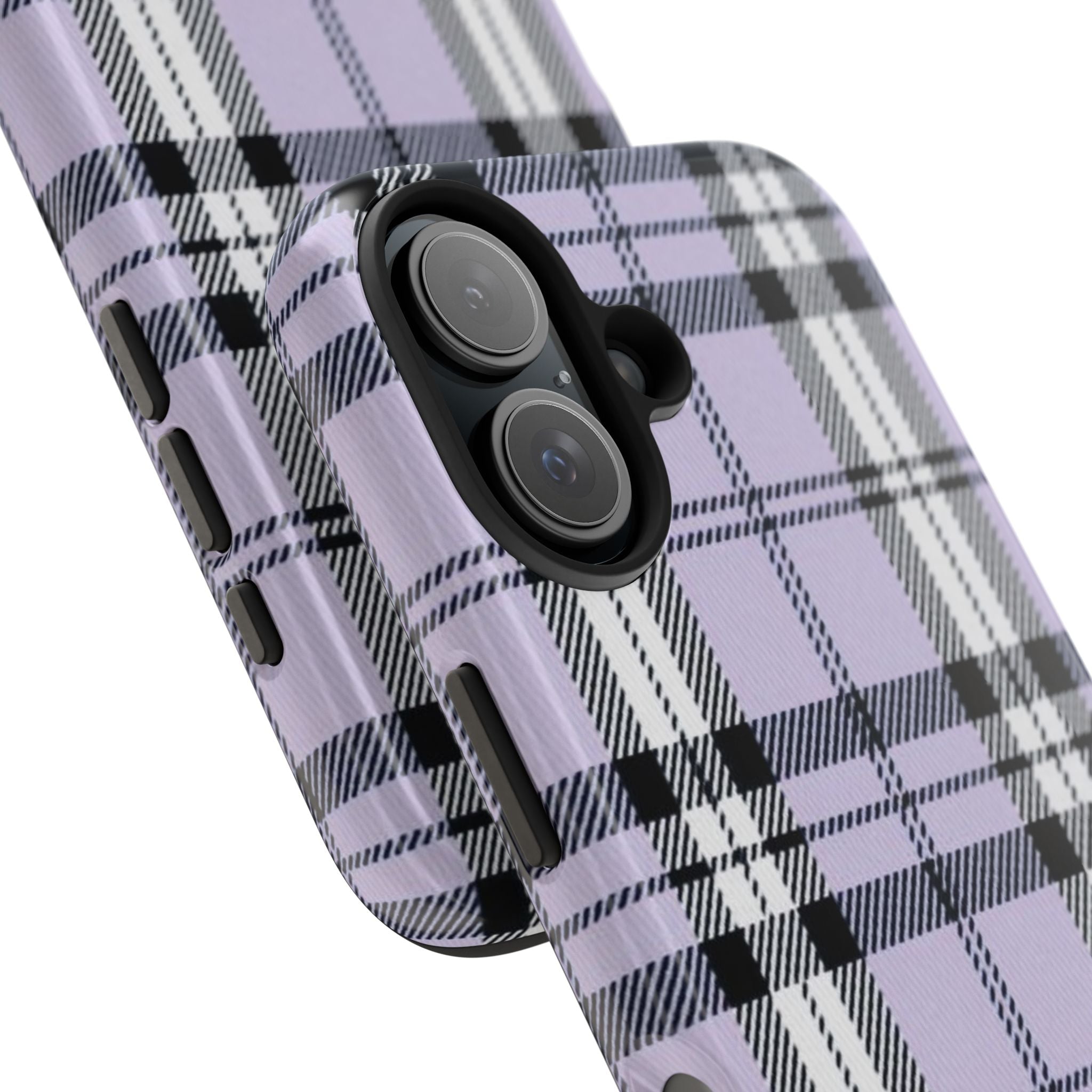 Lavender Light Purple Gingham Plaid Phone Case  - Tough Impact-Resistant Case