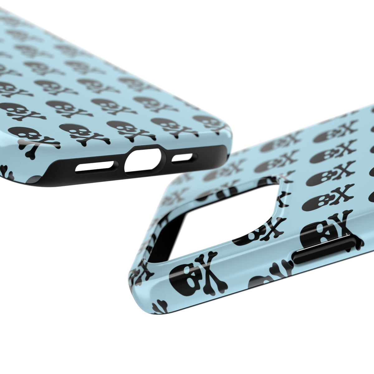 Blue Punk Skull Print Phone Case